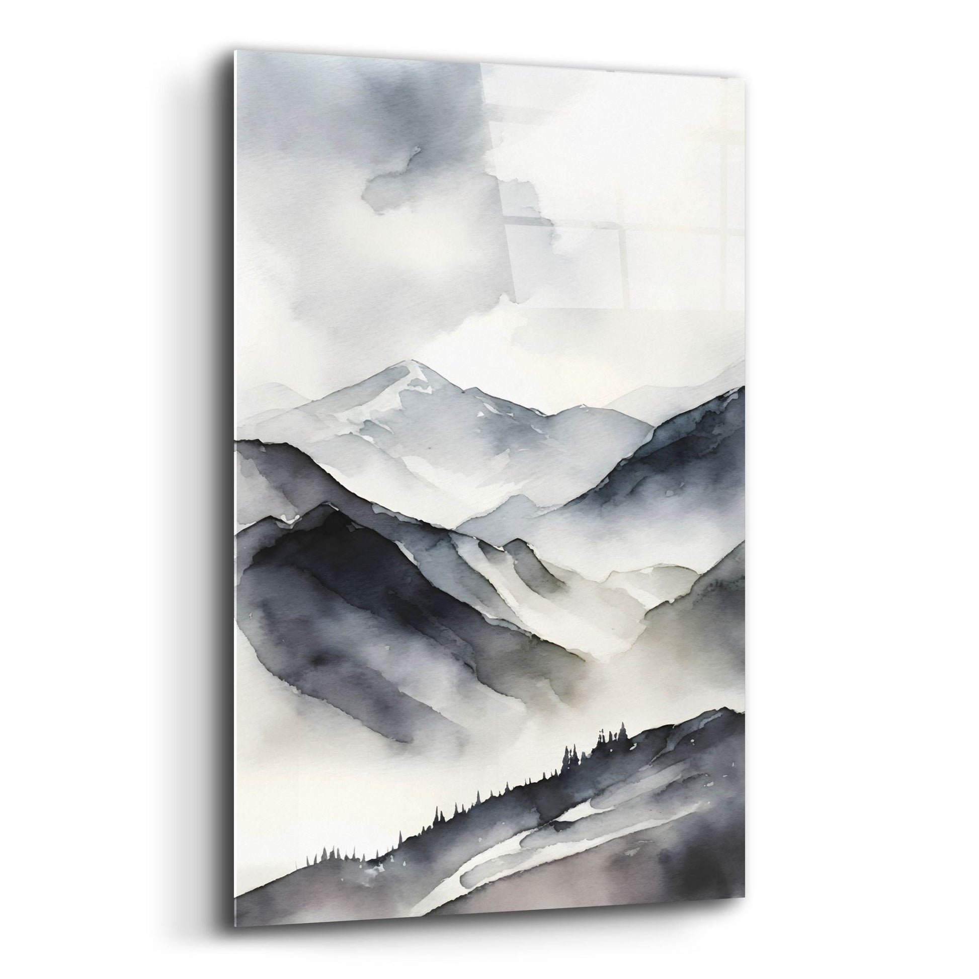 Epic Art 'Black & Beige Landscape 5' by Petals Prints Design, Acrylic Glass Wall Art,12x16