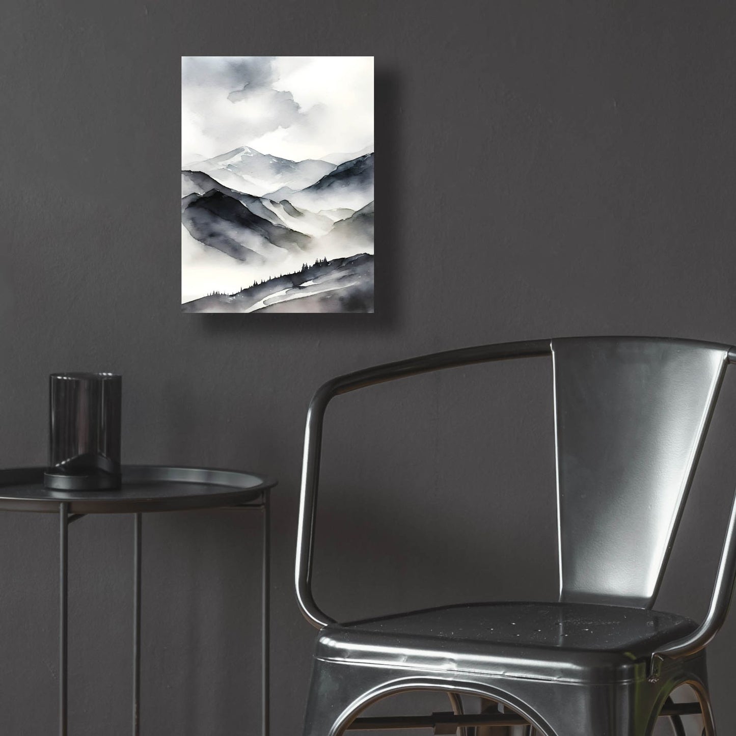 Epic Art 'Black & Beige Landscape 5' by Petals Prints Design, Acrylic Glass Wall Art,12x16