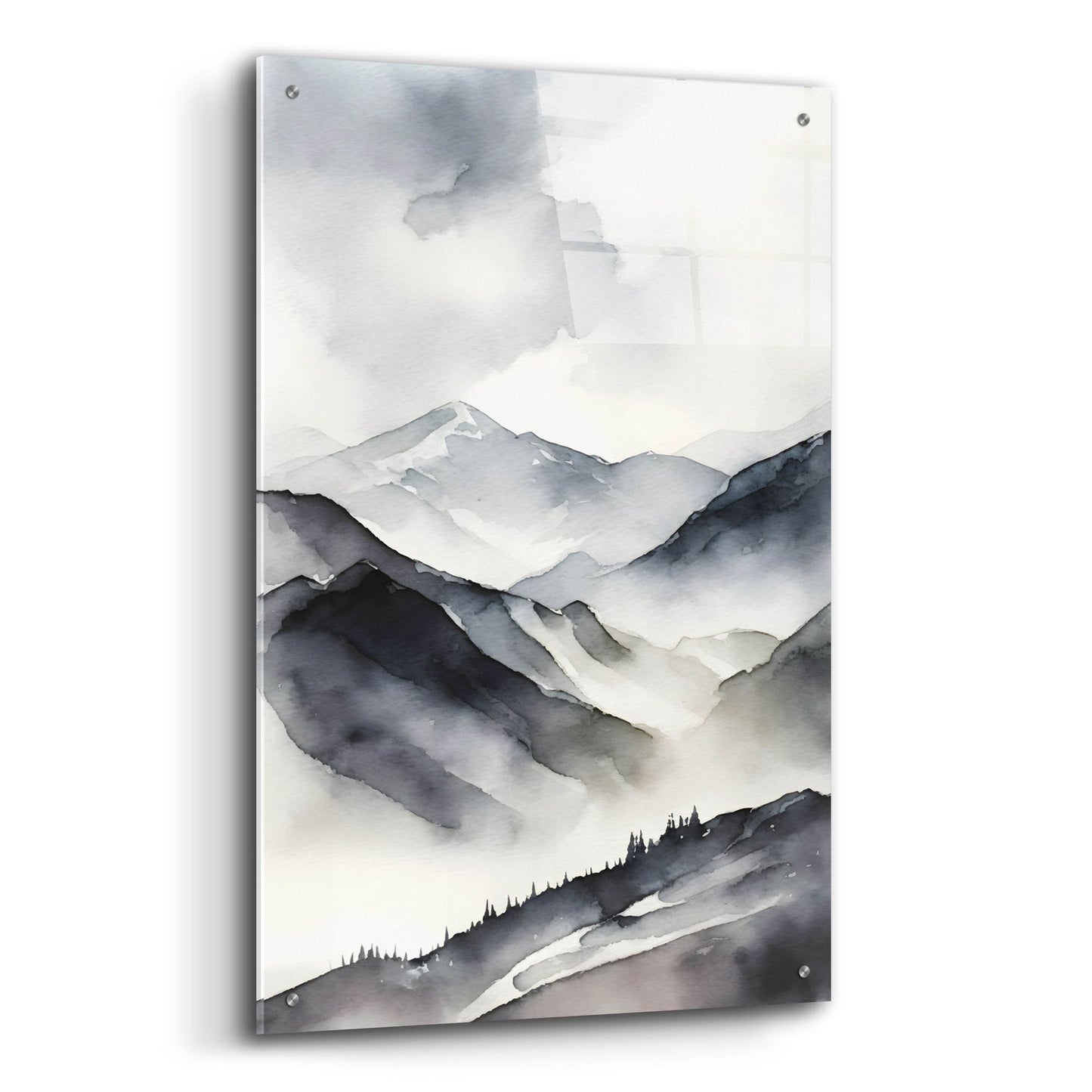 Epic Art 'Black & Beige Landscape 5' by Petals Prints Design, Acrylic Glass Wall Art,24x36