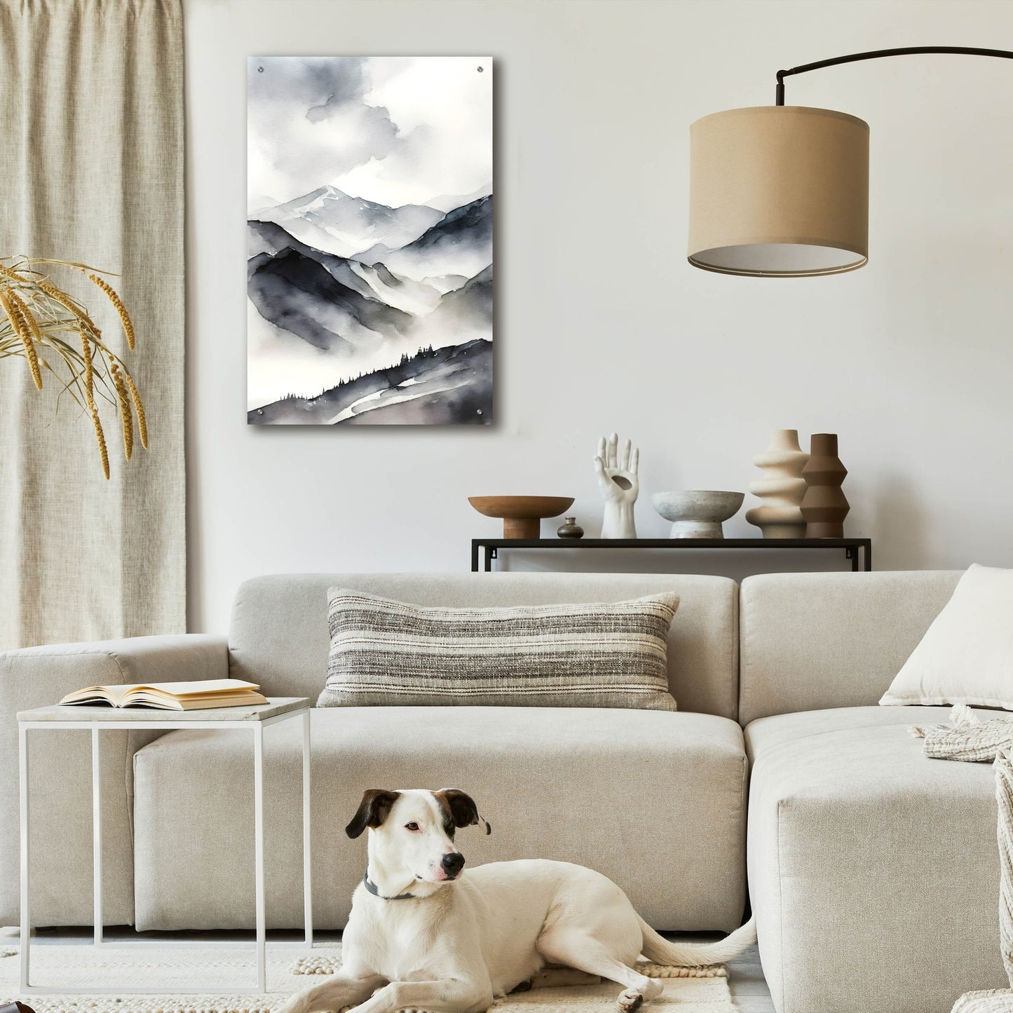 Epic Art 'Black & Beige Landscape 5' by Petals Prints Design, Acrylic Glass Wall Art,24x36