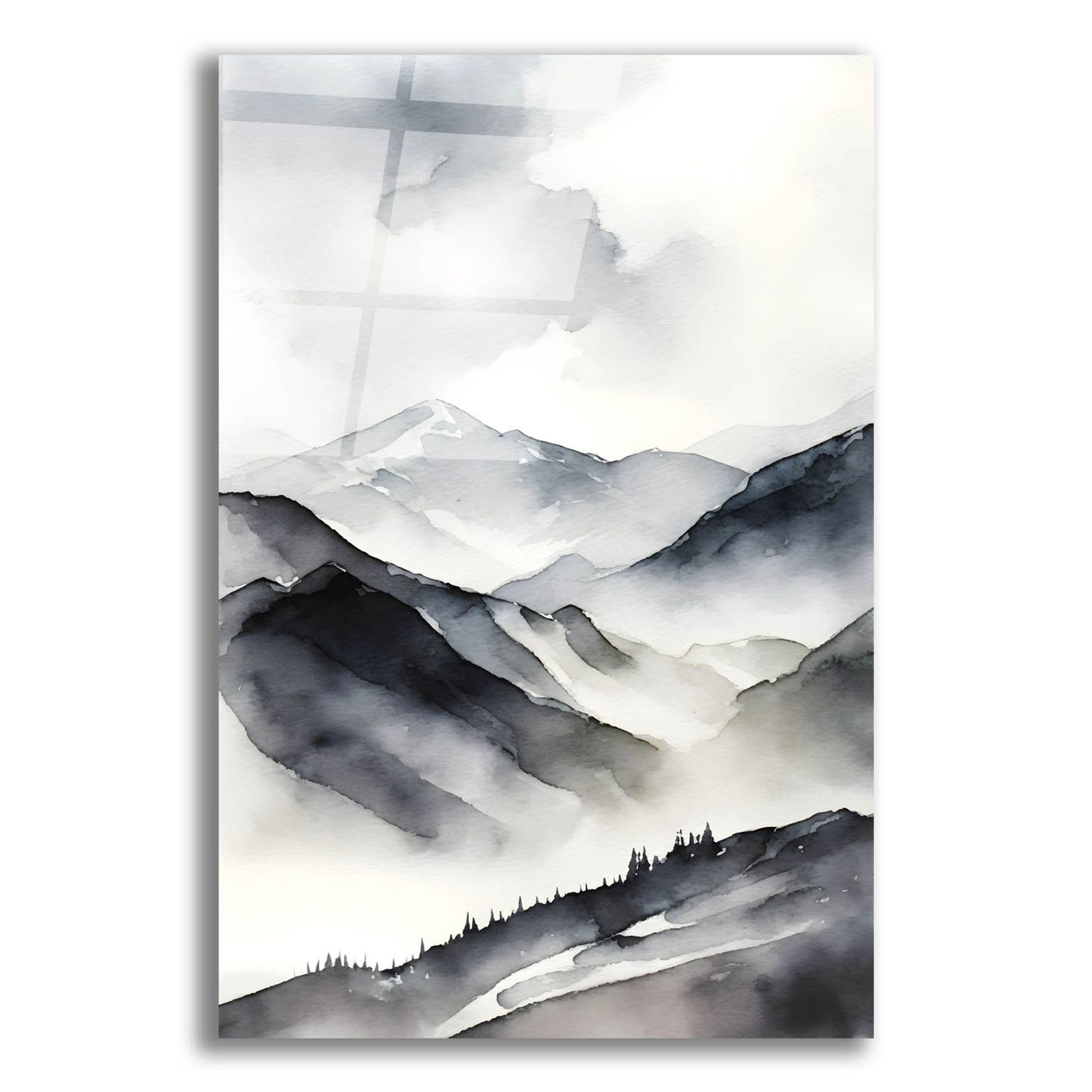 Epic Art 'Black & Beige Landscape 5' by Petals Prints Design, Acrylic Glass Wall Art