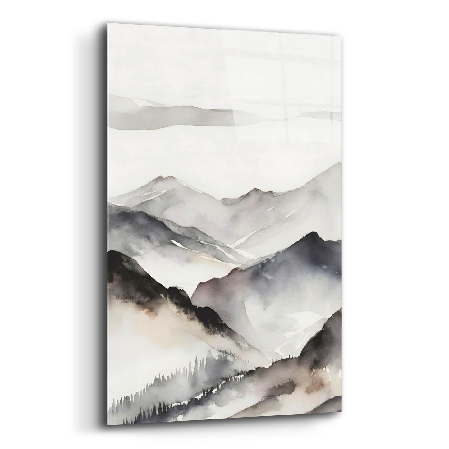 Epic Art 'Black & Beige Landscape 6' by Petals Prints Design, Acrylic Glass Wall Art,12x16