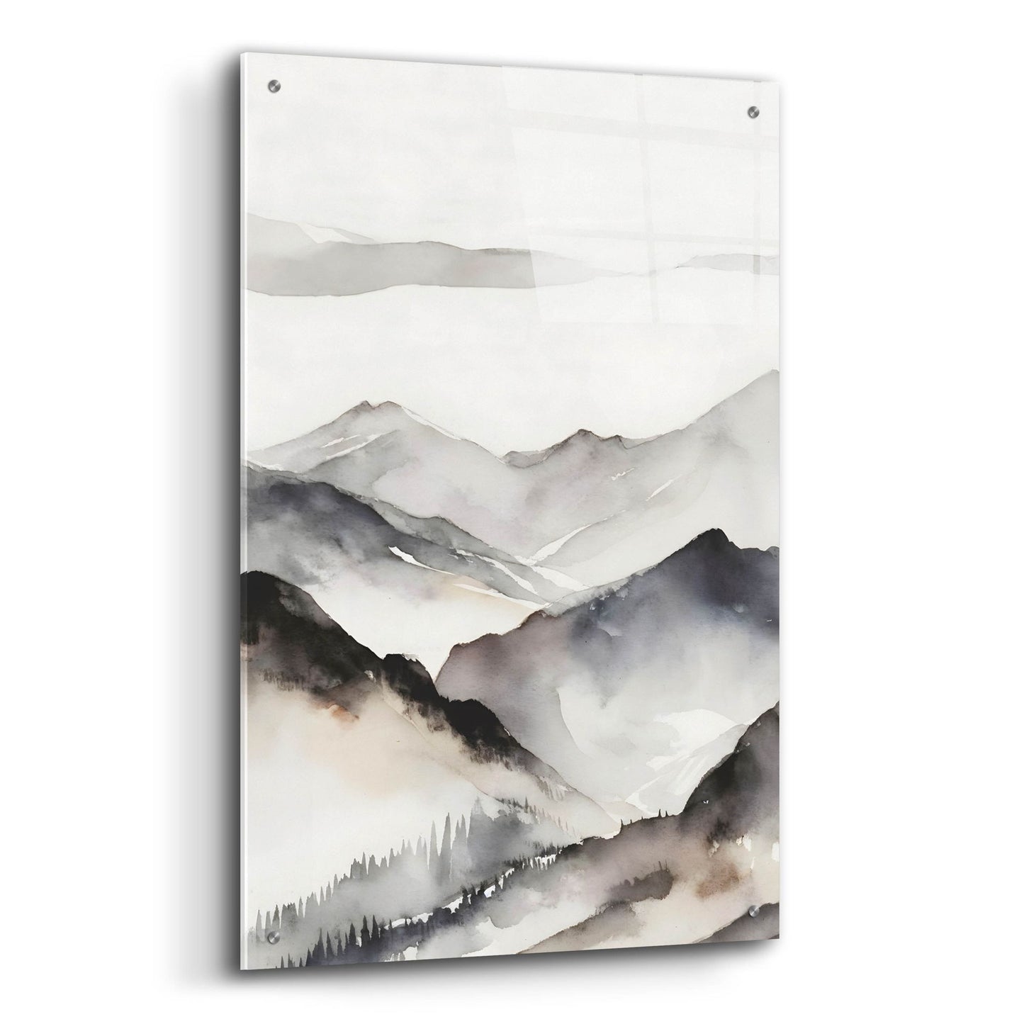 Epic Art 'Black & Beige Landscape 6' by Petals Prints Design, Acrylic Glass Wall Art,24x36