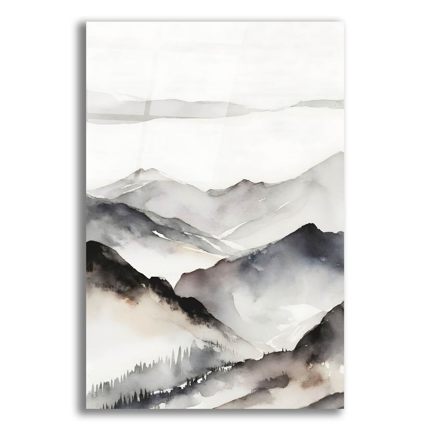 Epic Art 'Black & Beige Landscape 6' by Petals Prints Design, Acrylic Glass Wall Art