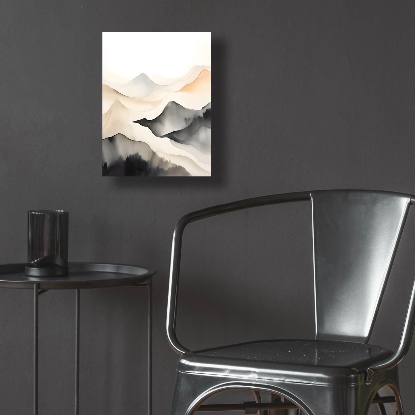 Epic Art 'Black & Beige Landscape 7' by Petals Prints Design, Acrylic Glass Wall Art,12x16