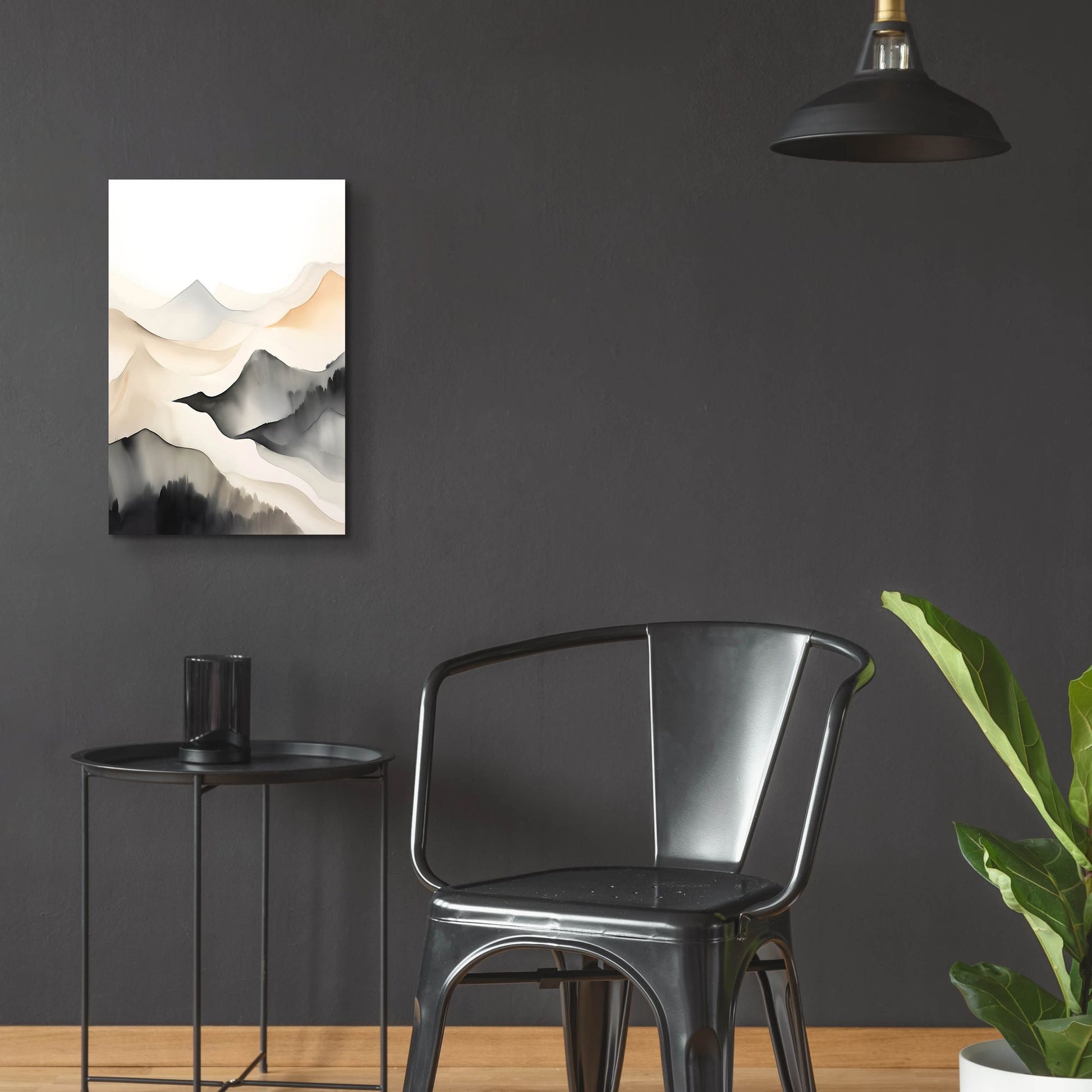 Epic Art 'Black & Beige Landscape 7' by Petals Prints Design, Acrylic Glass Wall Art,16x24