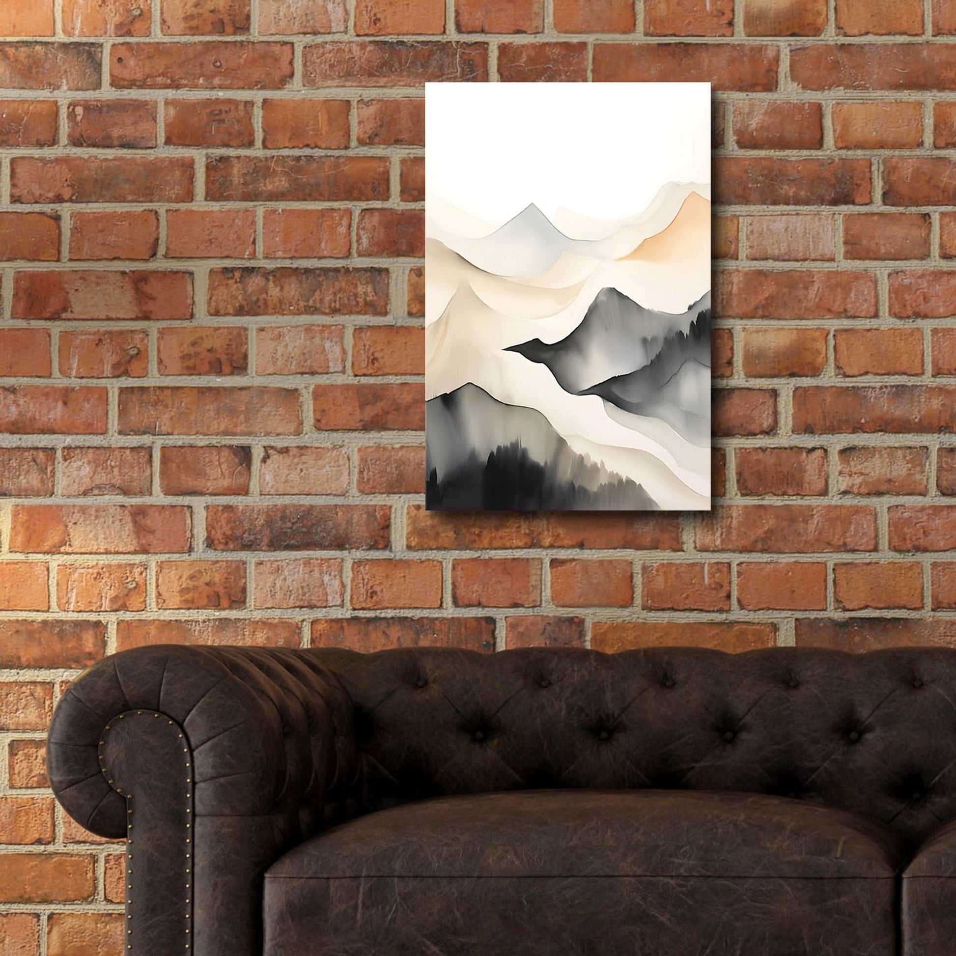 Epic Art 'Black & Beige Landscape 7' by Petals Prints Design, Acrylic Glass Wall Art,16x24