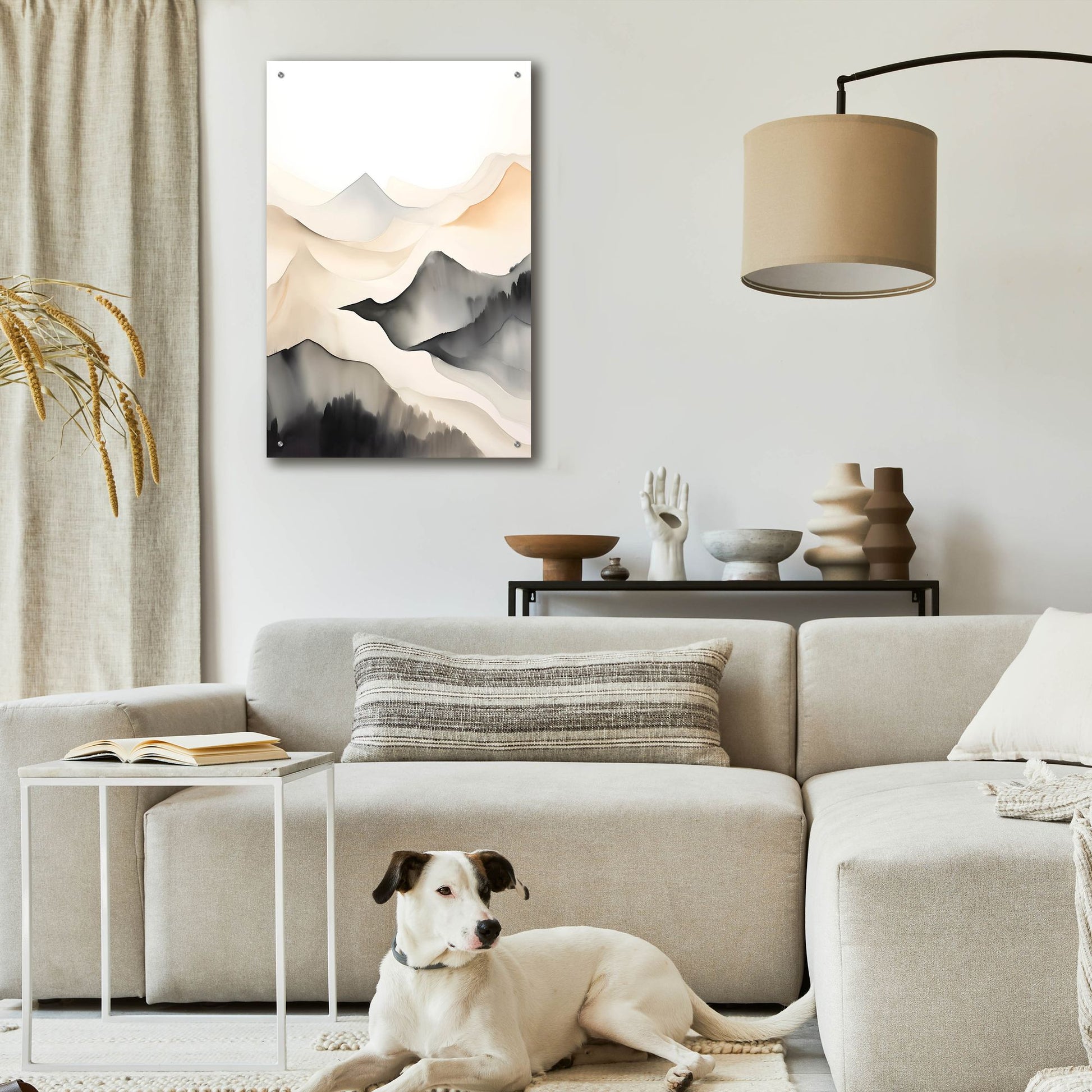 Epic Art 'Black & Beige Landscape 7' by Petals Prints Design, Acrylic Glass Wall Art,24x36