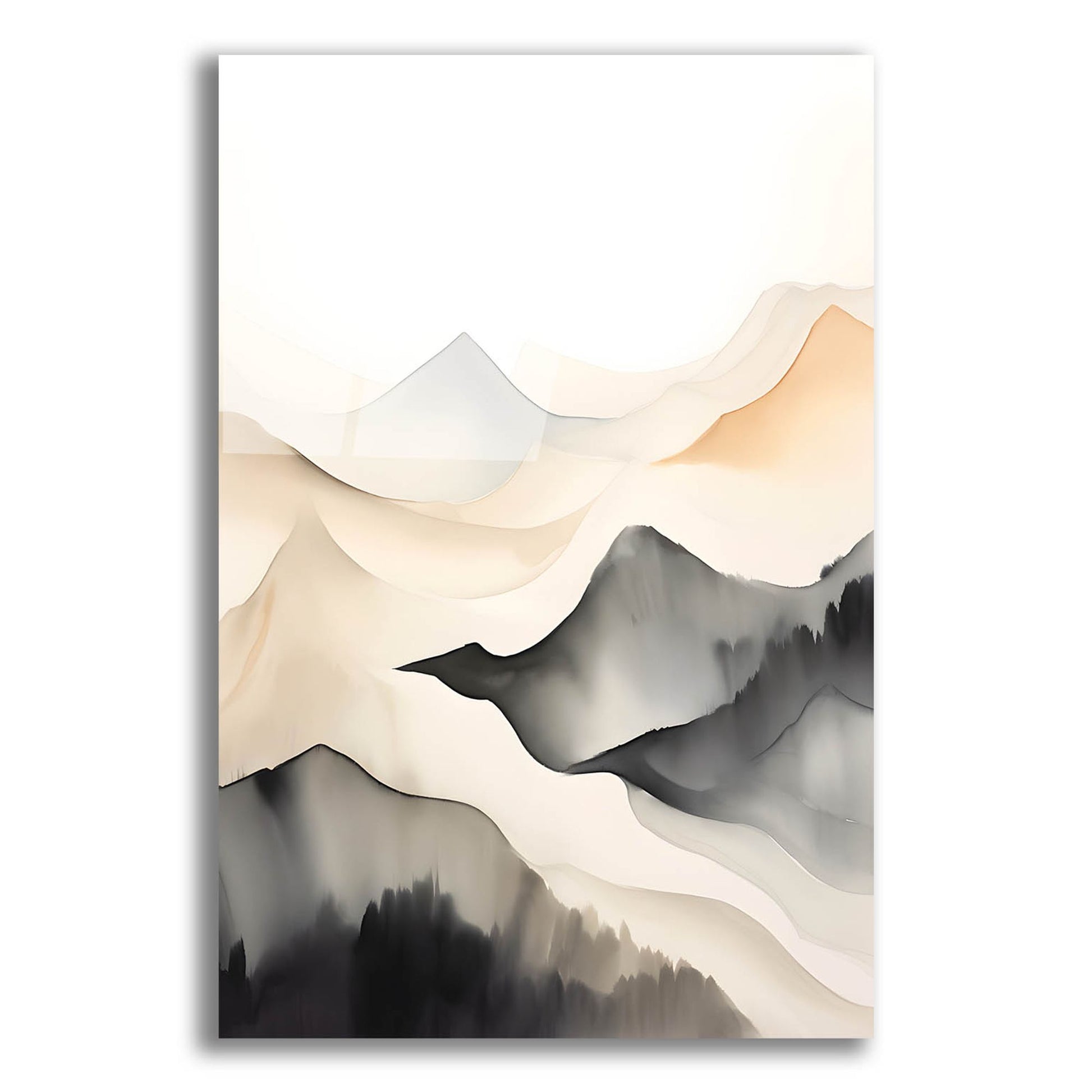 Epic Art 'Black & Beige Landscape 7' by Petals Prints Design, Acrylic Glass Wall Art