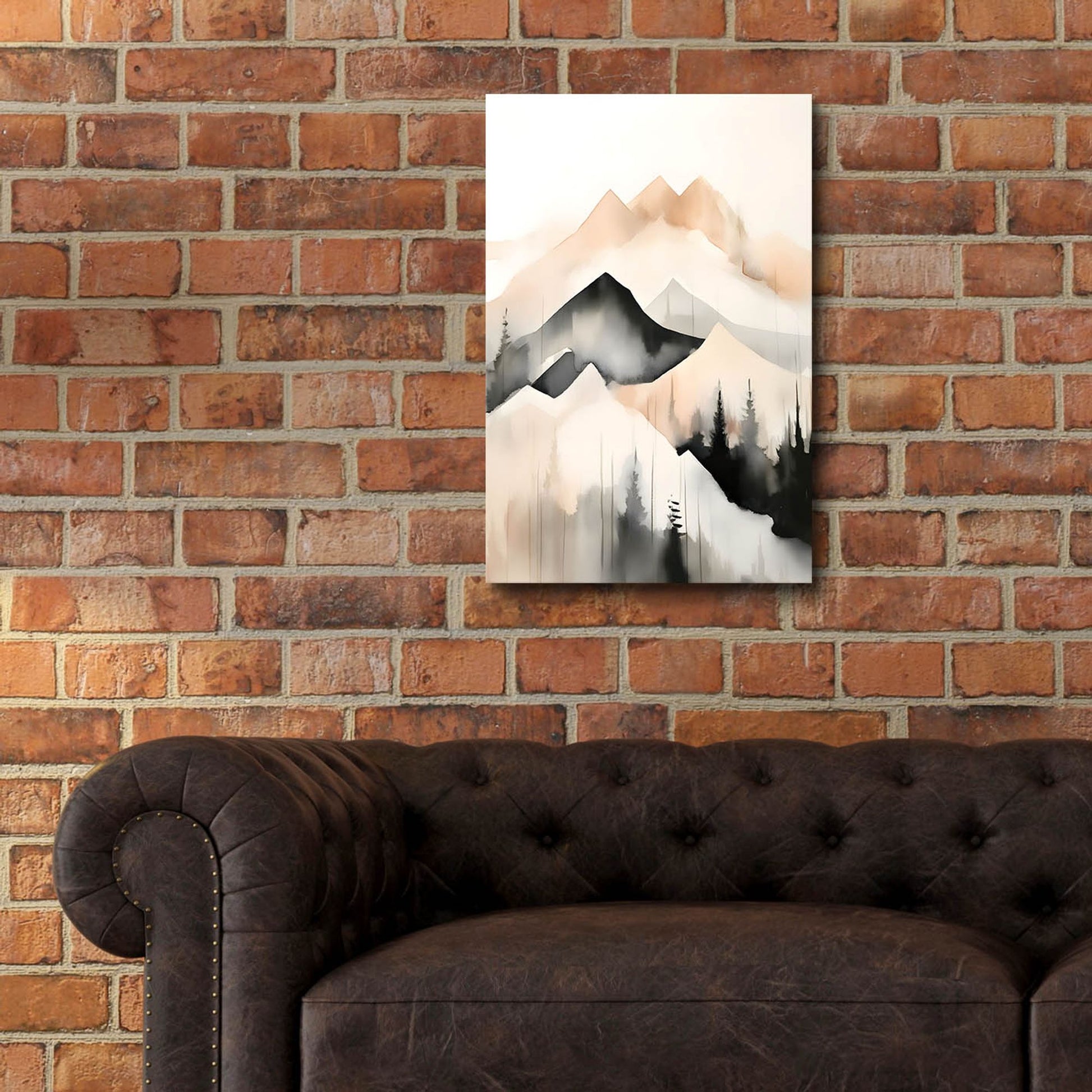 Epic Art 'Black & Beige Landscape 8' by Petals Prints Design, Acrylic Glass Wall Art,16x24