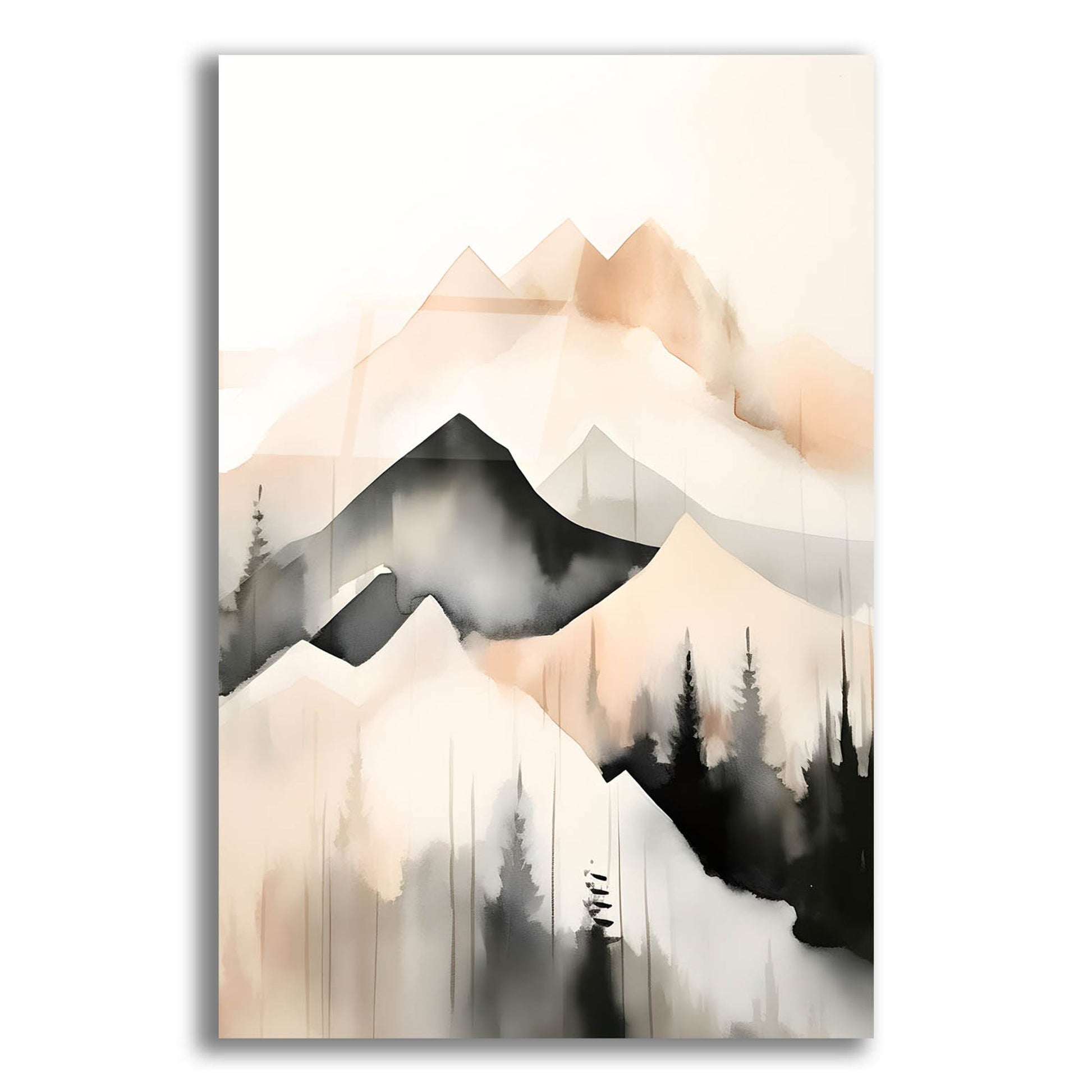 Epic Art 'Black & Beige Landscape 8' by Petals Prints Design, Acrylic Glass Wall Art