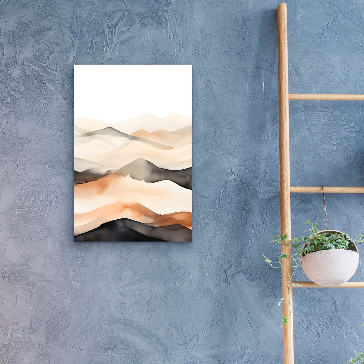 Epic Art 'Black & Beige Landscape 10' by Petals Prints Design, Acrylic Glass Wall Art,16x24
