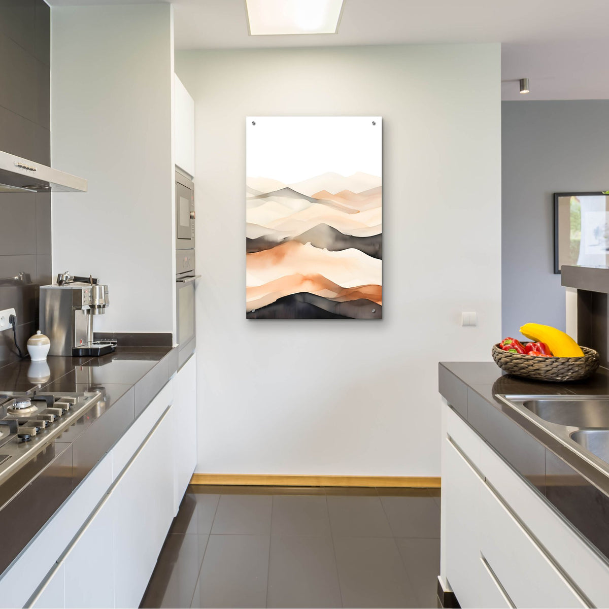 Epic Art 'Black & Beige Landscape 10' by Petals Prints Design, Acrylic Glass Wall Art,24x36