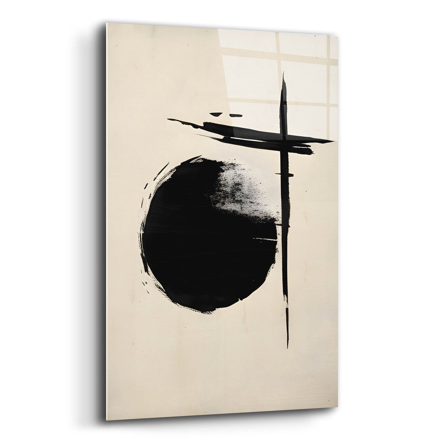 Epic Art 'Black & Neutral Abstract 6' by Petals Prints Design, Acrylic Glass Wall Art,12x16