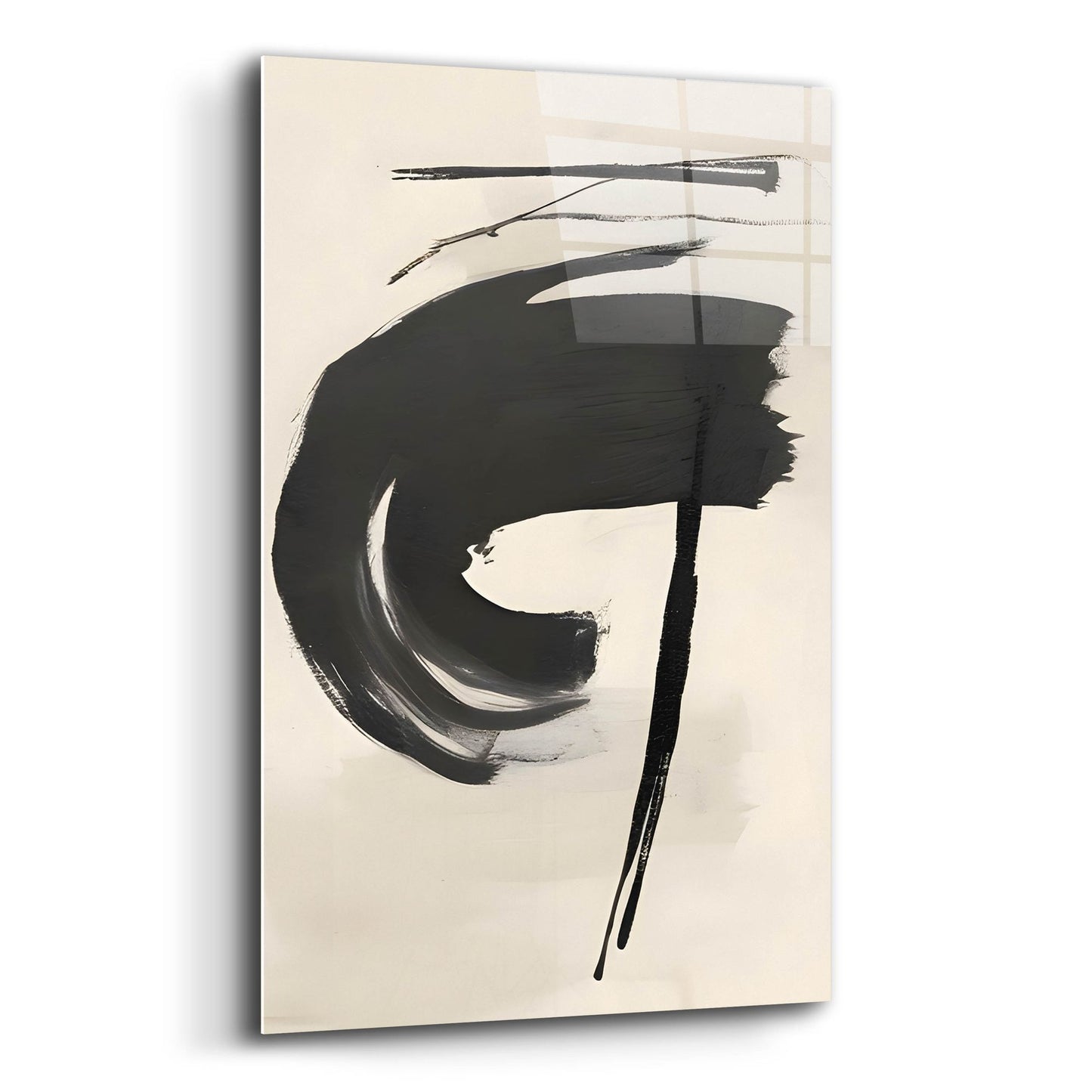 Epic Art 'Black & Neutral Abstract 7' by Petals Prints Design, Acrylic Glass Wall Art,16x24