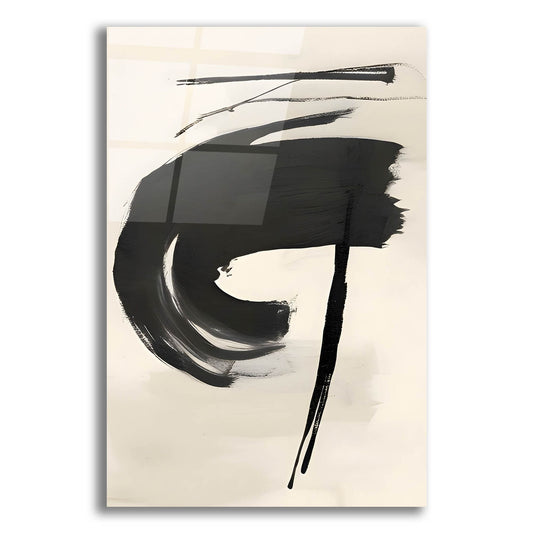 Epic Art 'Black & Neutral Abstract 7' by Petals Prints Design, Acrylic Glass Wall Art