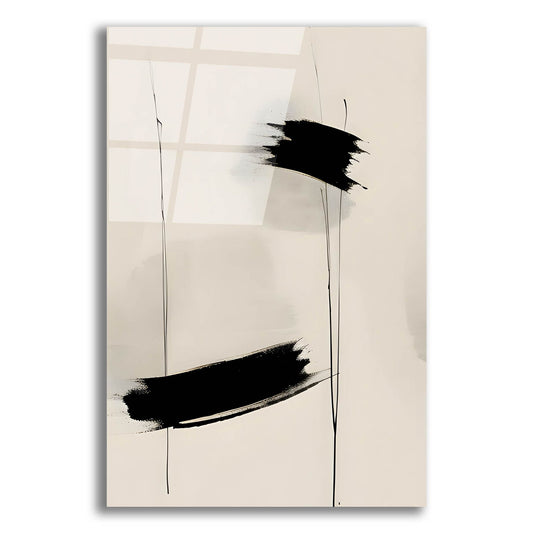Epic Art 'Black & Neutral Abstract 8' by Petals Prints Design, Acrylic Glass Wall Art