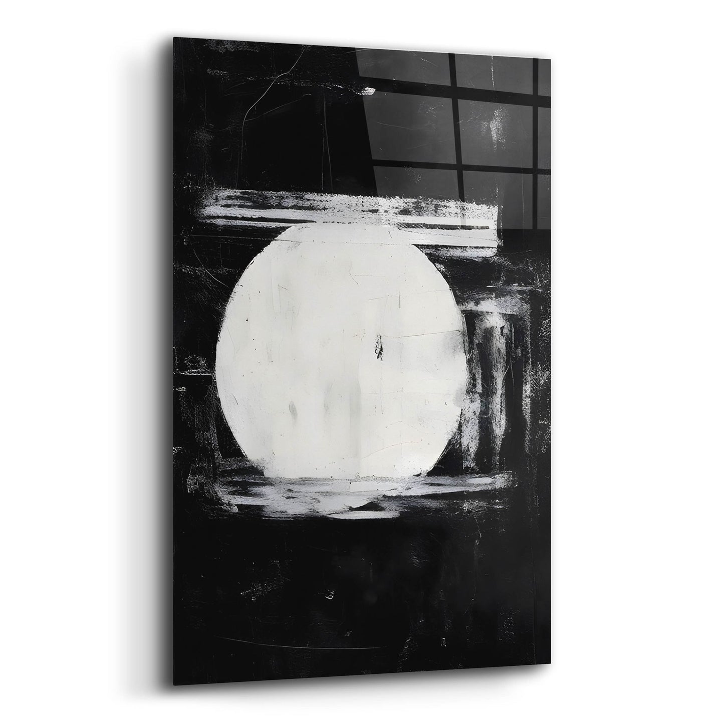 Epic Art 'Black & Neutral Abstract 10' by Petals Prints Design, Acrylic Glass Wall Art,12x16