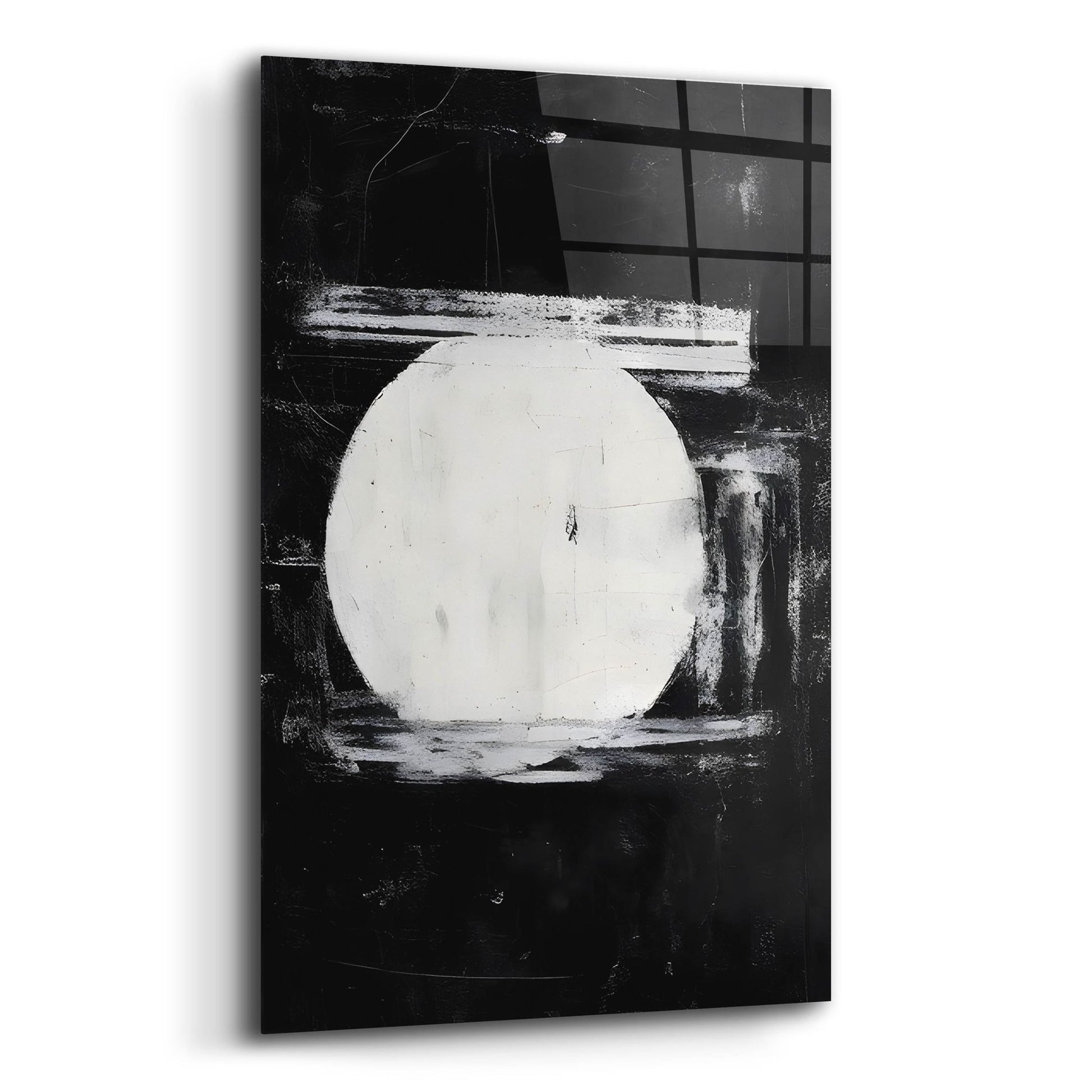 Epic Art 'Black & Neutral Abstract 10' by Petals Prints Design, Acrylic Glass Wall Art,16x24