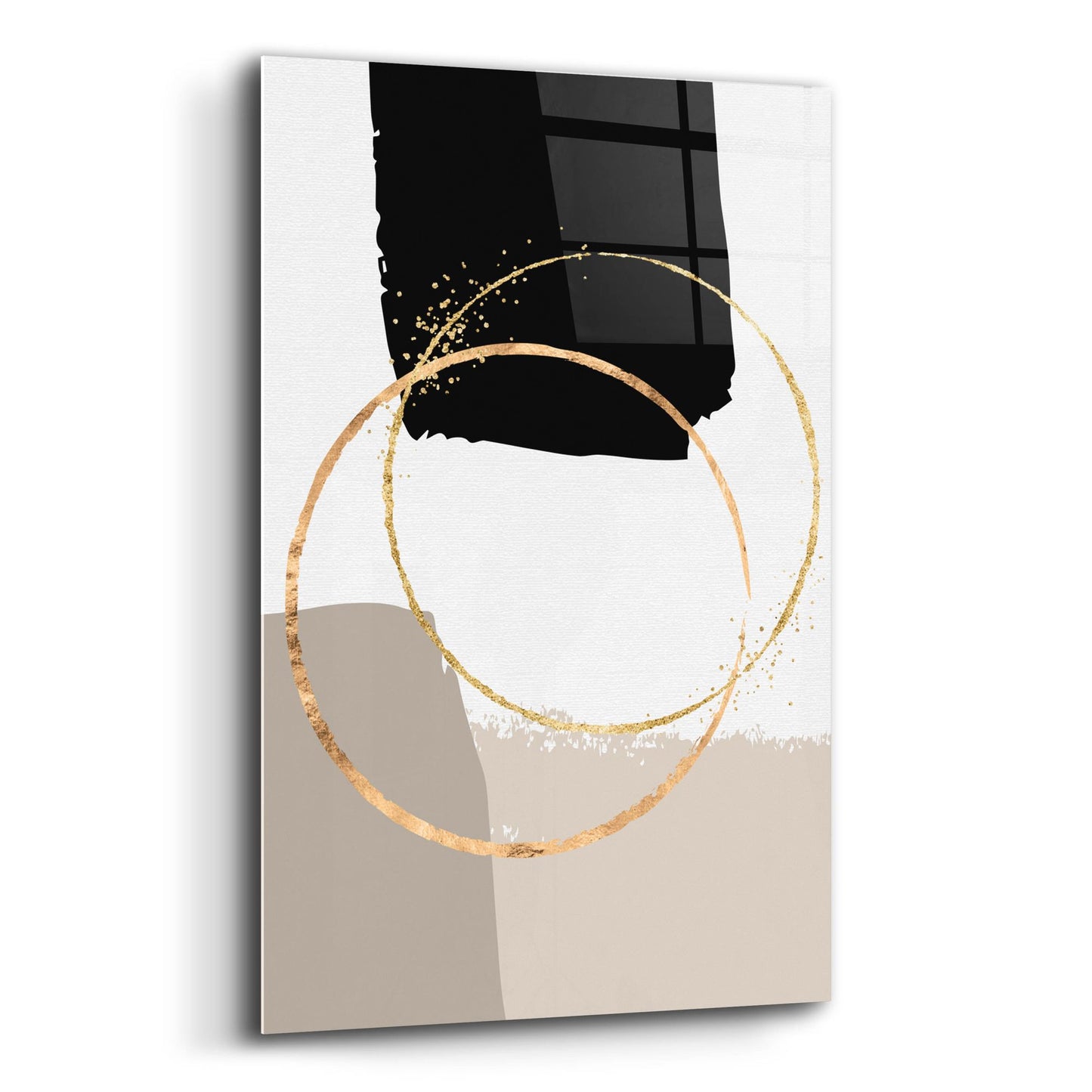 Epic Art 'Golden Abstract 10' by Petals Prints Design, Acrylic Glass Wall Art,12x16