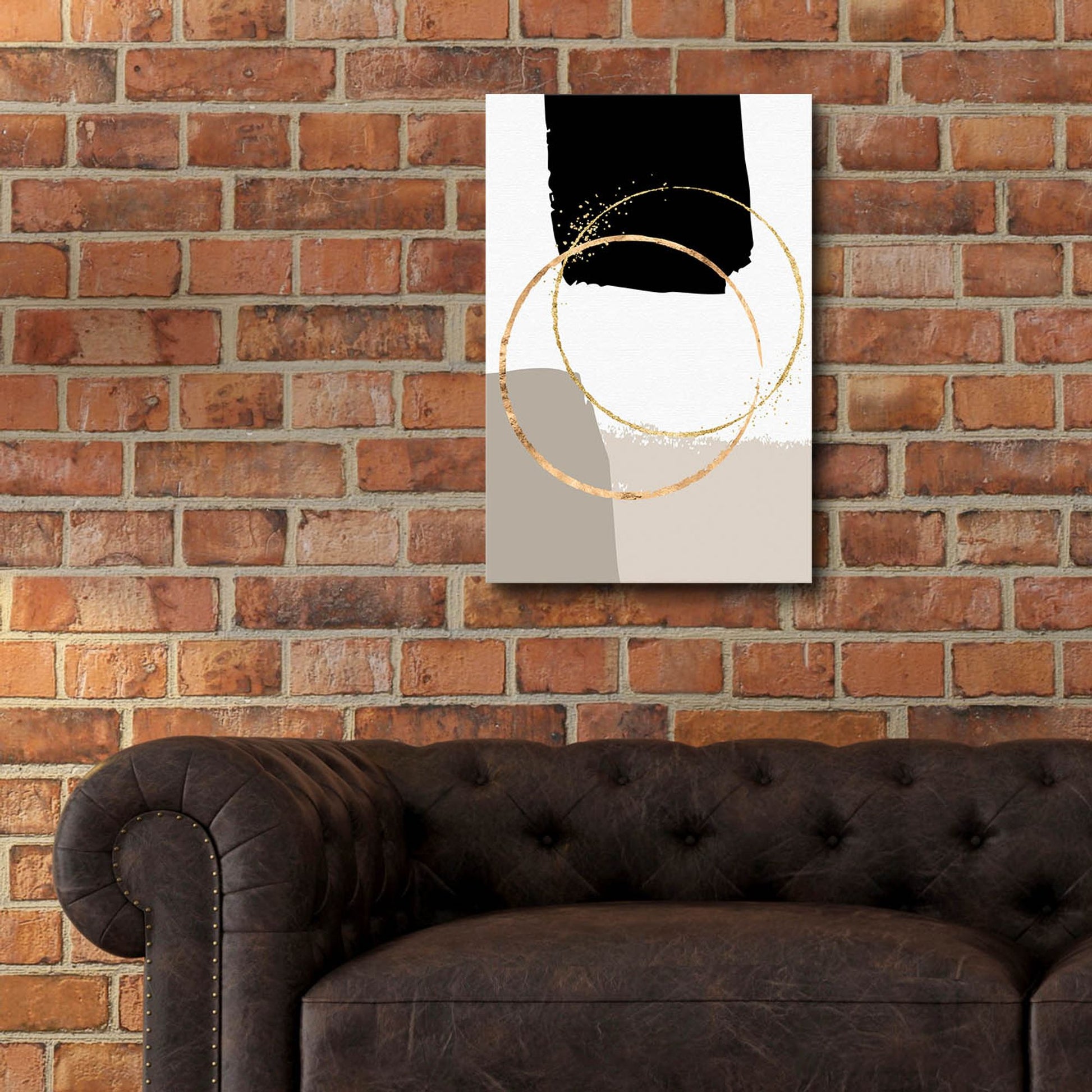 Epic Art 'Golden Abstract 10' by Petals Prints Design, Acrylic Glass Wall Art,16x24