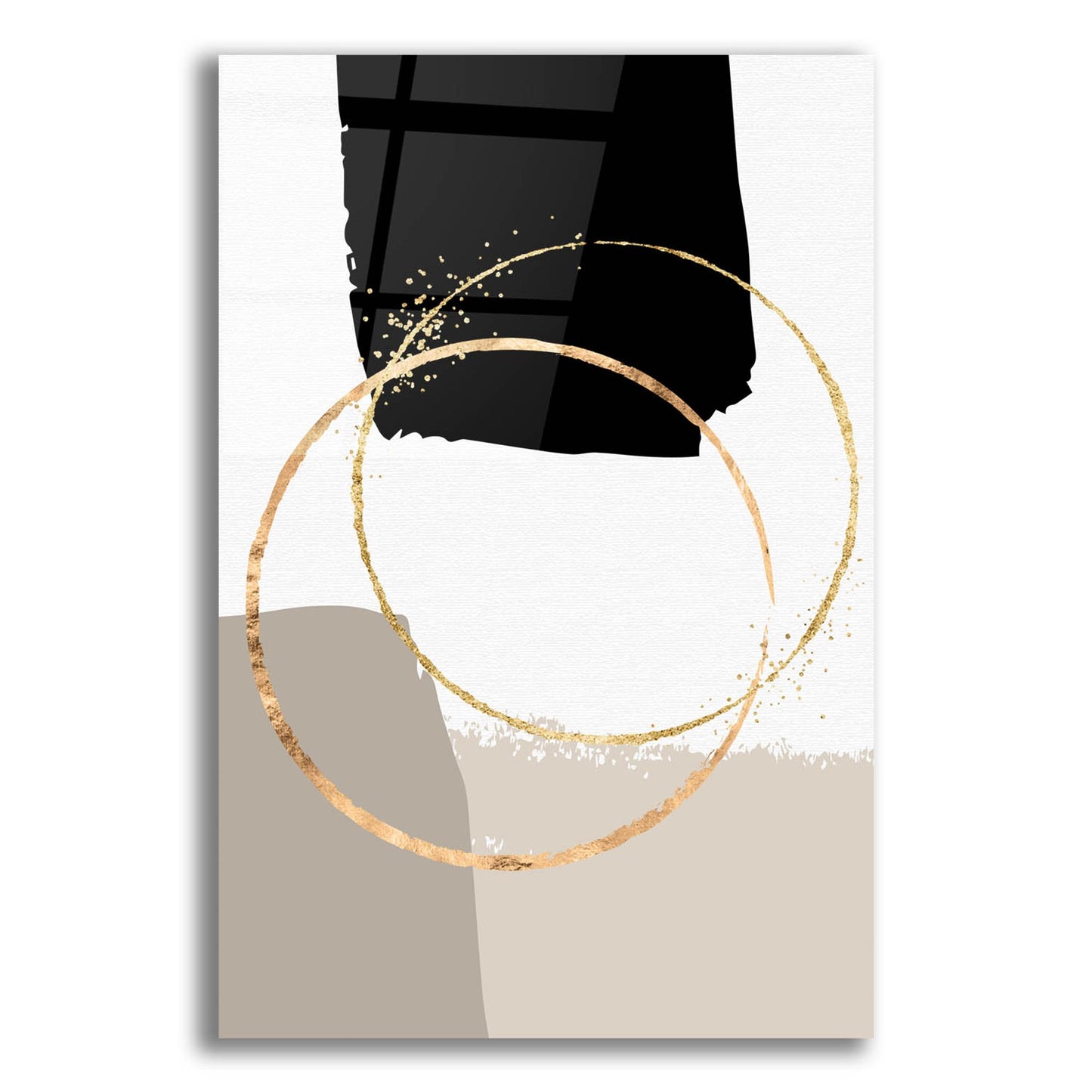 Epic Art 'Golden Abstract 10' by Petals Prints Design, Acrylic Glass Wall Art