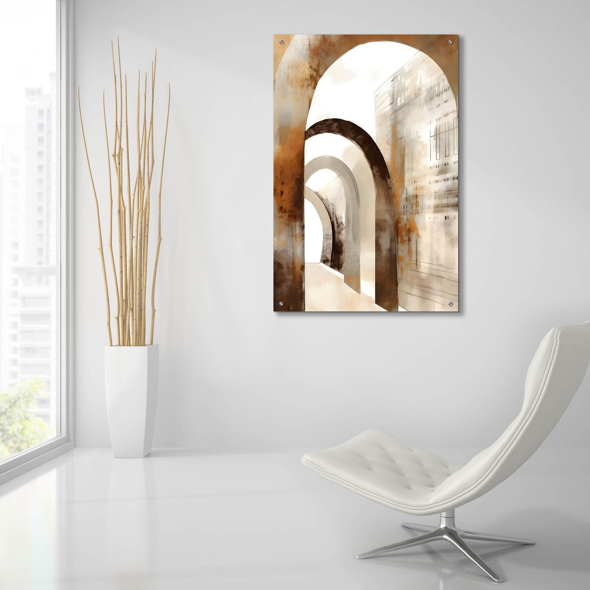 Epic Art 'Mid Century 2' by Petals Prints Design, Acrylic Glass Wall Art,24x36