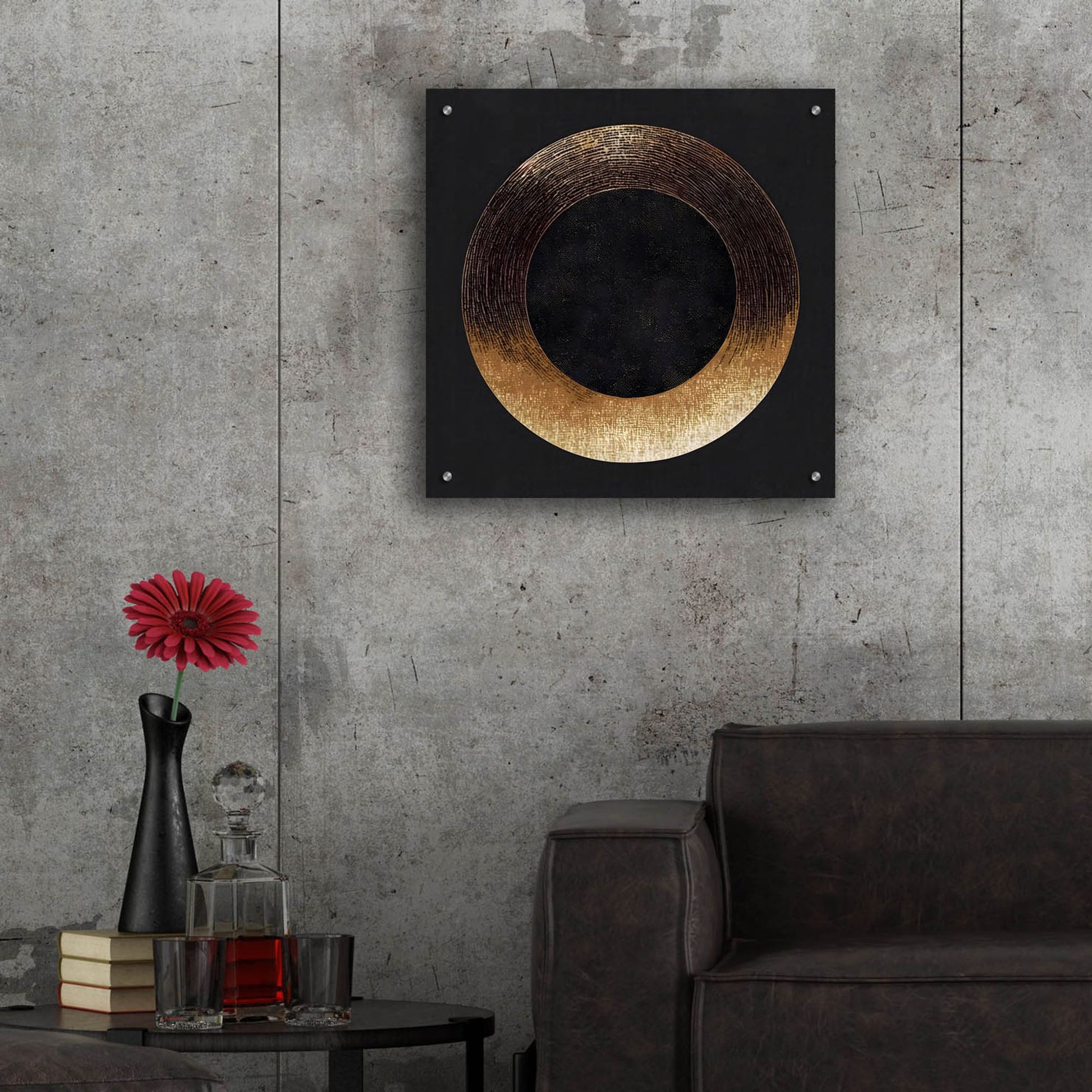 Epic Art 'Minimal Abstract Black 2' by Petals Prints Design, Acrylic Glass Wall Art,24x24