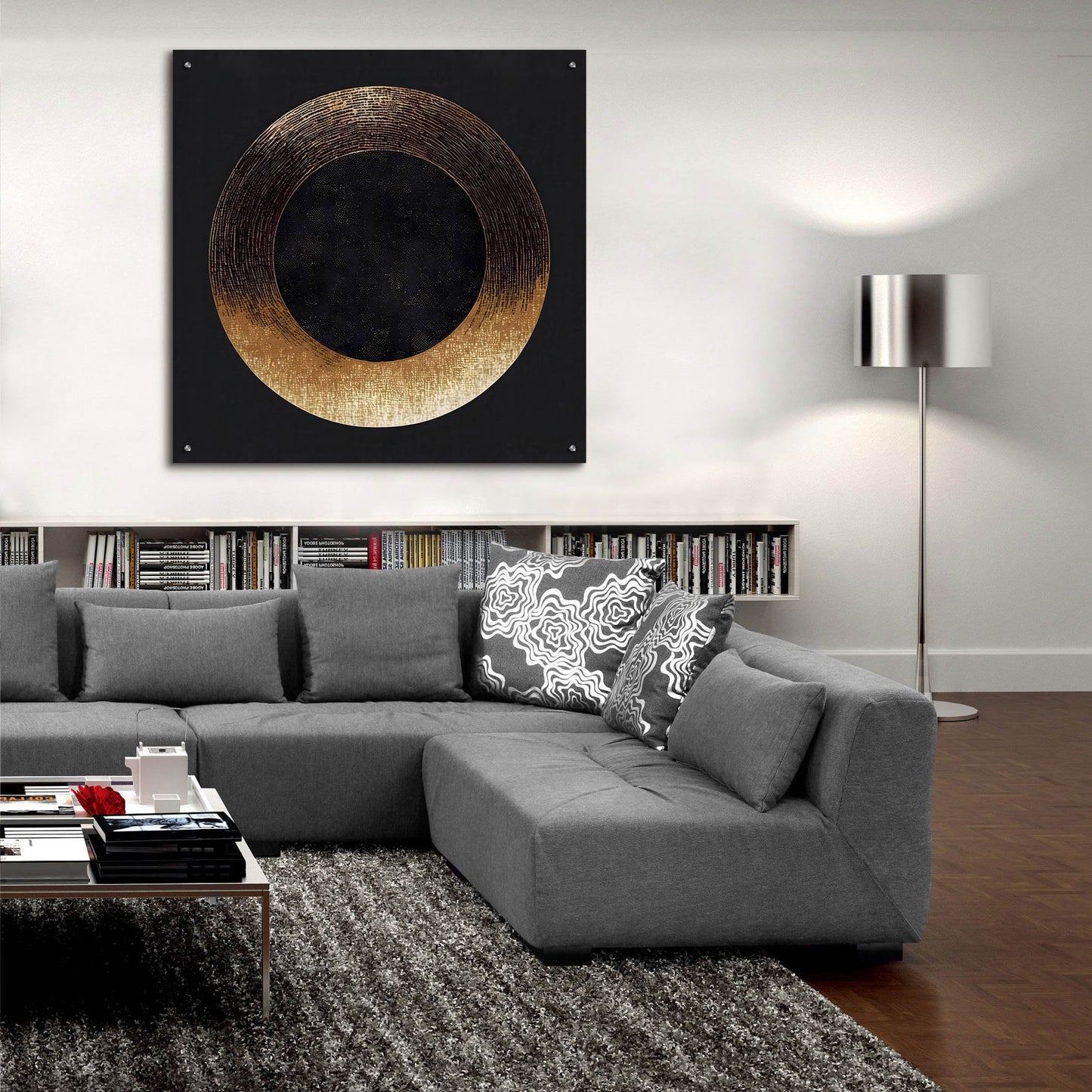 Epic Art 'Minimal Abstract Black 2' by Petals Prints Design, Acrylic Glass Wall Art,36x36