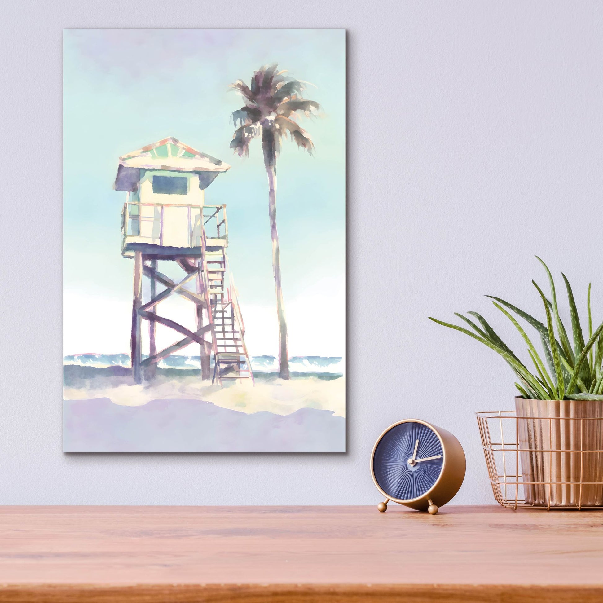 Epic Art 'Boho Beachy Lifeguard Stand 1' by Petals Prints Design, Acrylic Glass Wall Art,12x16