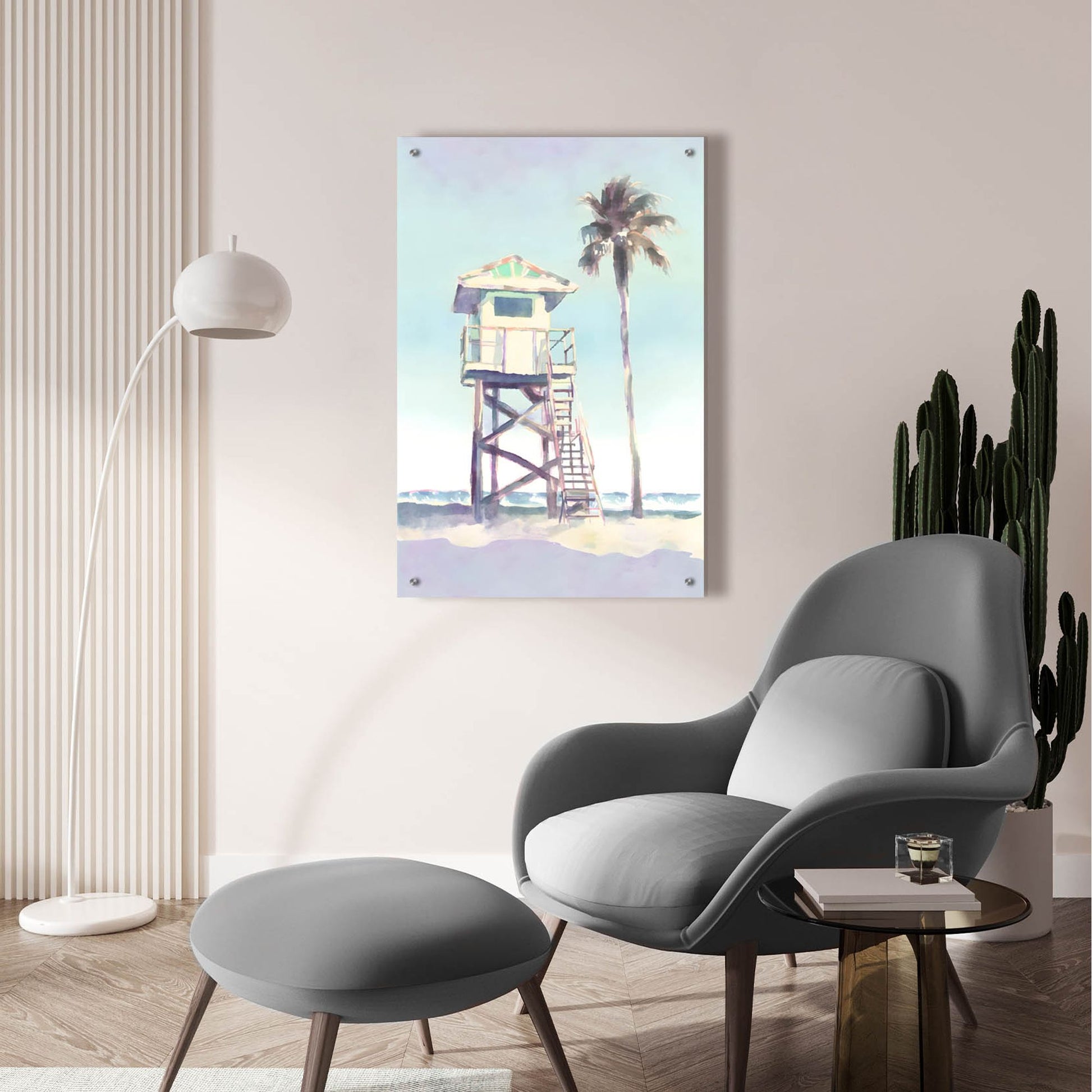 Epic Art 'Boho Beachy Lifeguard Stand 1' by Petals Prints Design, Acrylic Glass Wall Art,24x36