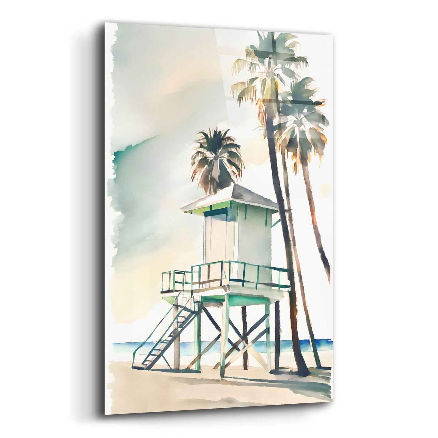 Epic Art 'Boho Beachy Lifeguard Stand 2' by Petals Prints Design, Acrylic Glass Wall Art,12x16