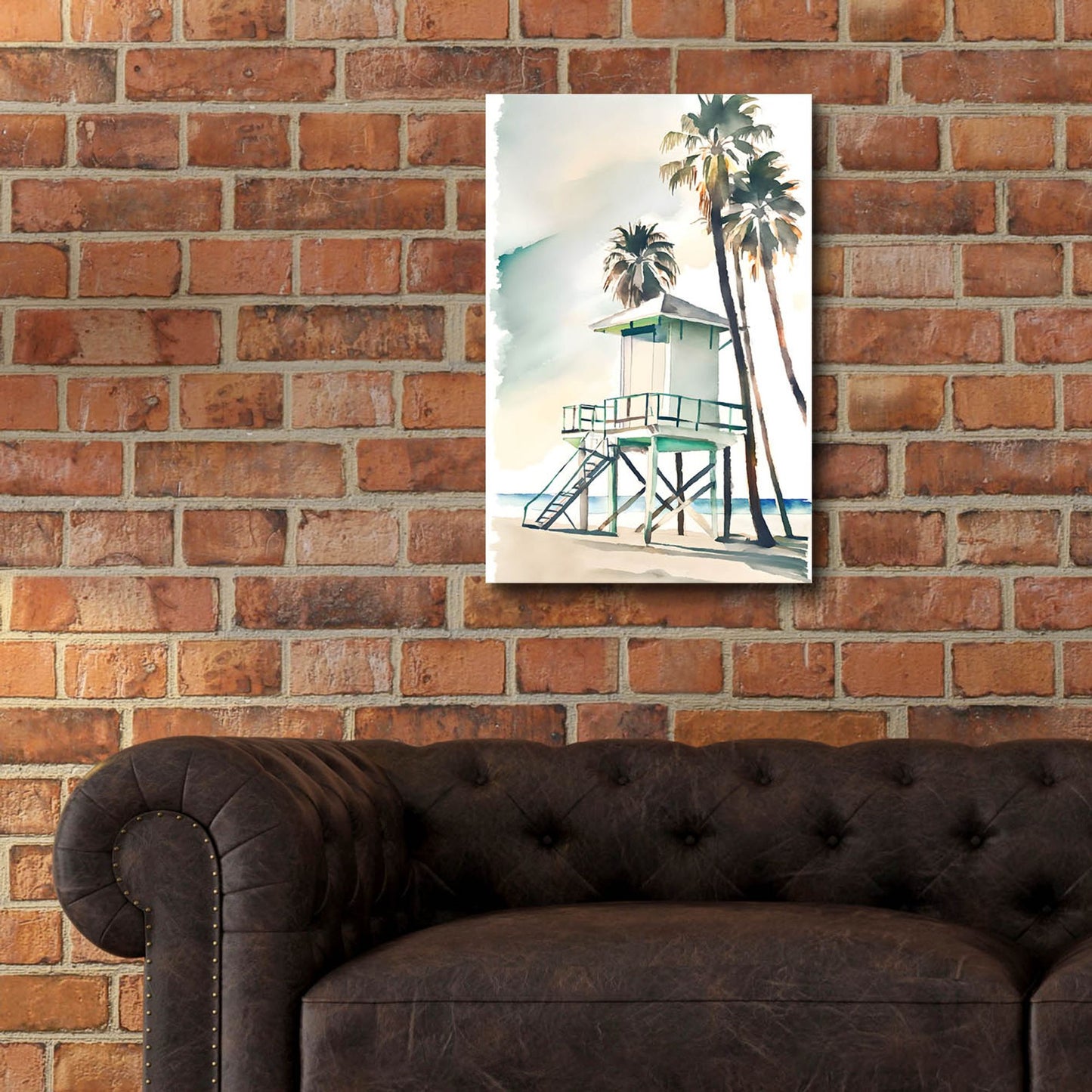 Epic Art 'Boho Beachy Lifeguard Stand 2' by Petals Prints Design, Acrylic Glass Wall Art,16x24