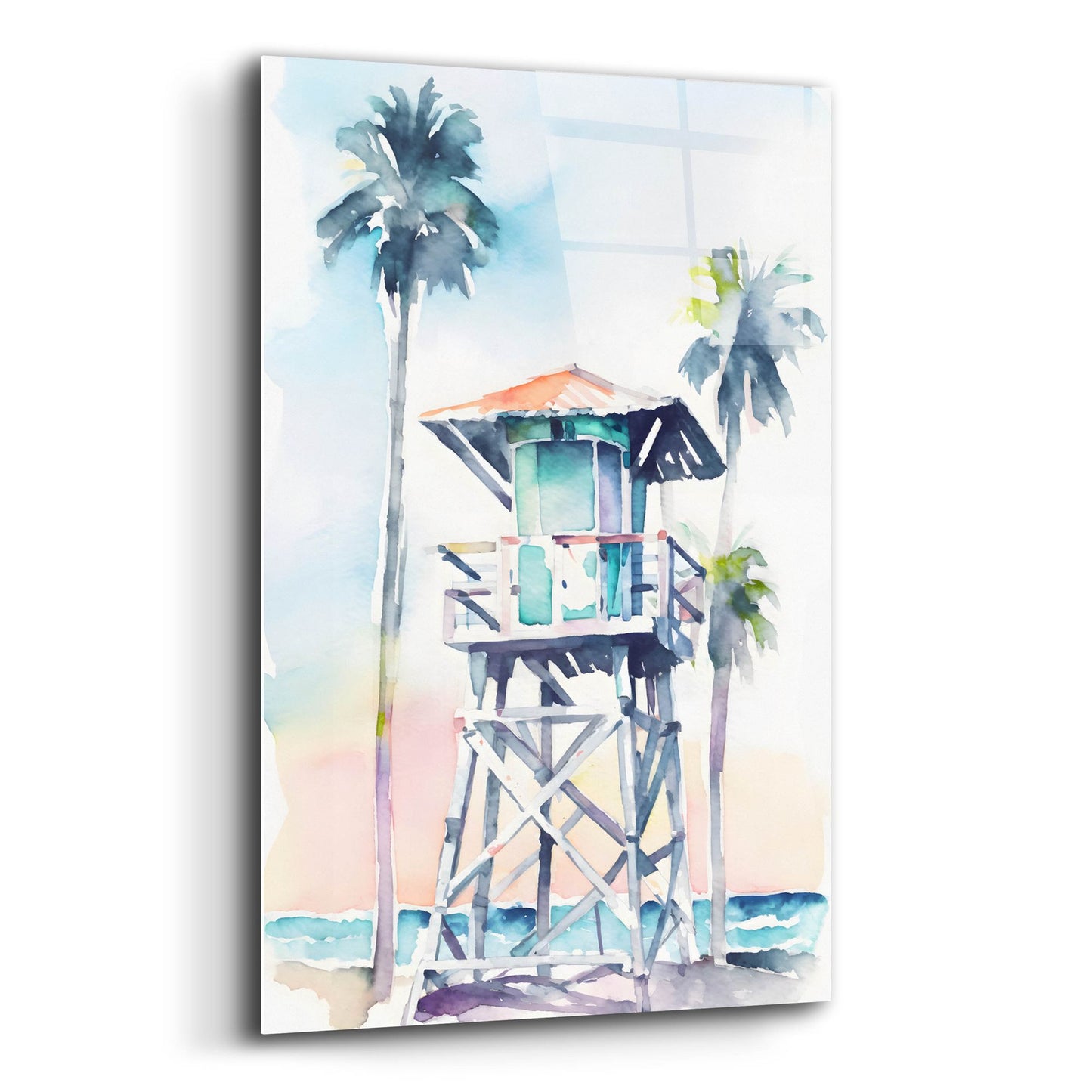 Epic Art 'Boho Beachy Lifeguard Stand 5' by Petals Prints Design, Acrylic Glass Wall Art,12x16