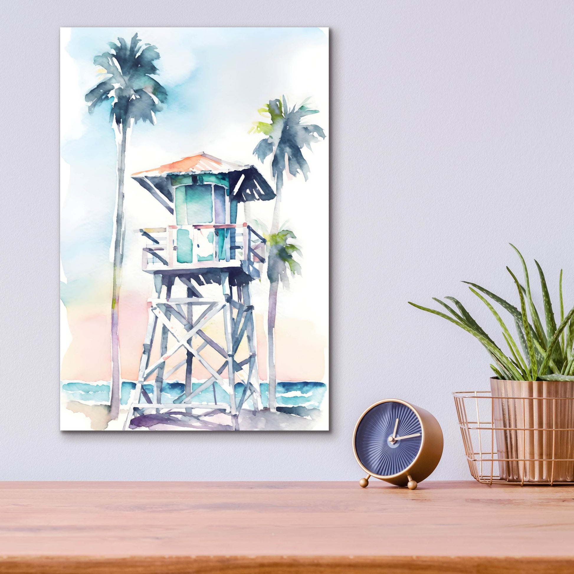 Epic Art 'Boho Beachy Lifeguard Stand 5' by Petals Prints Design, Acrylic Glass Wall Art,12x16