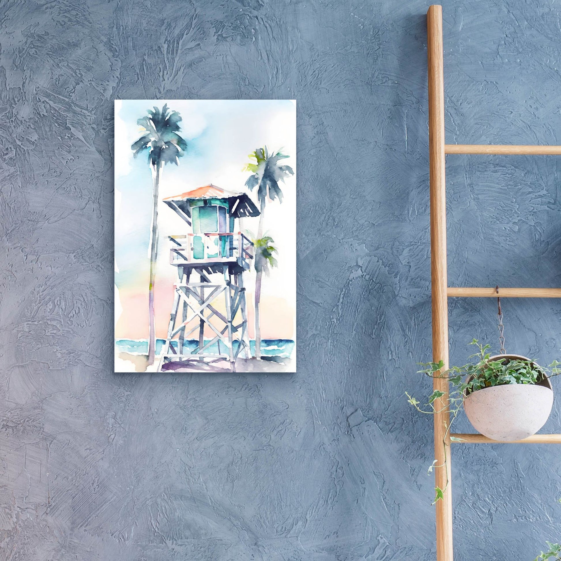 Epic Art 'Boho Beachy Lifeguard Stand 5' by Petals Prints Design, Acrylic Glass Wall Art,16x24