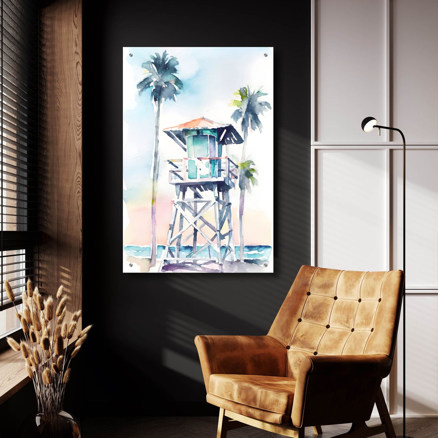 Epic Art 'Boho Beachy Lifeguard Stand 5' by Petals Prints Design, Acrylic Glass Wall Art,24x36