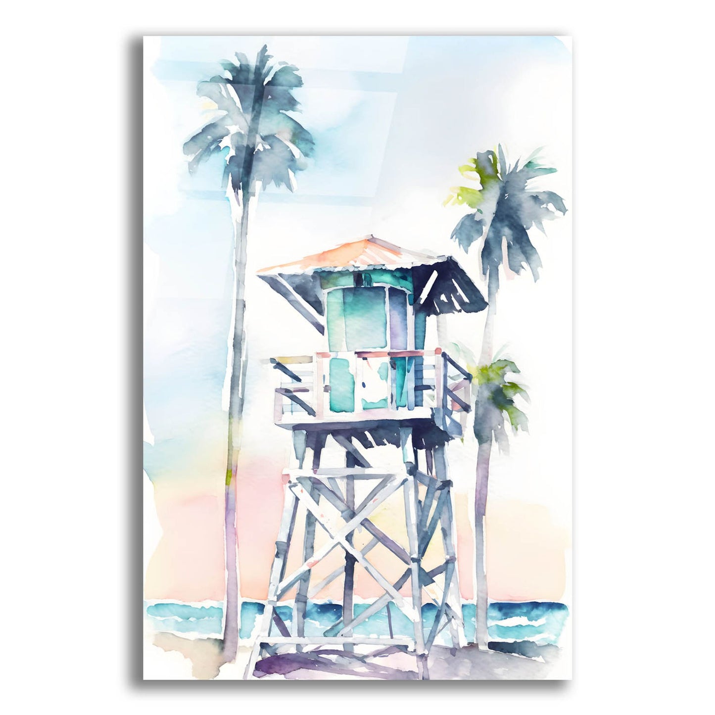 Epic Art 'Boho Beachy Lifeguard Stand 5' by Petals Prints Design, Acrylic Glass Wall Art
