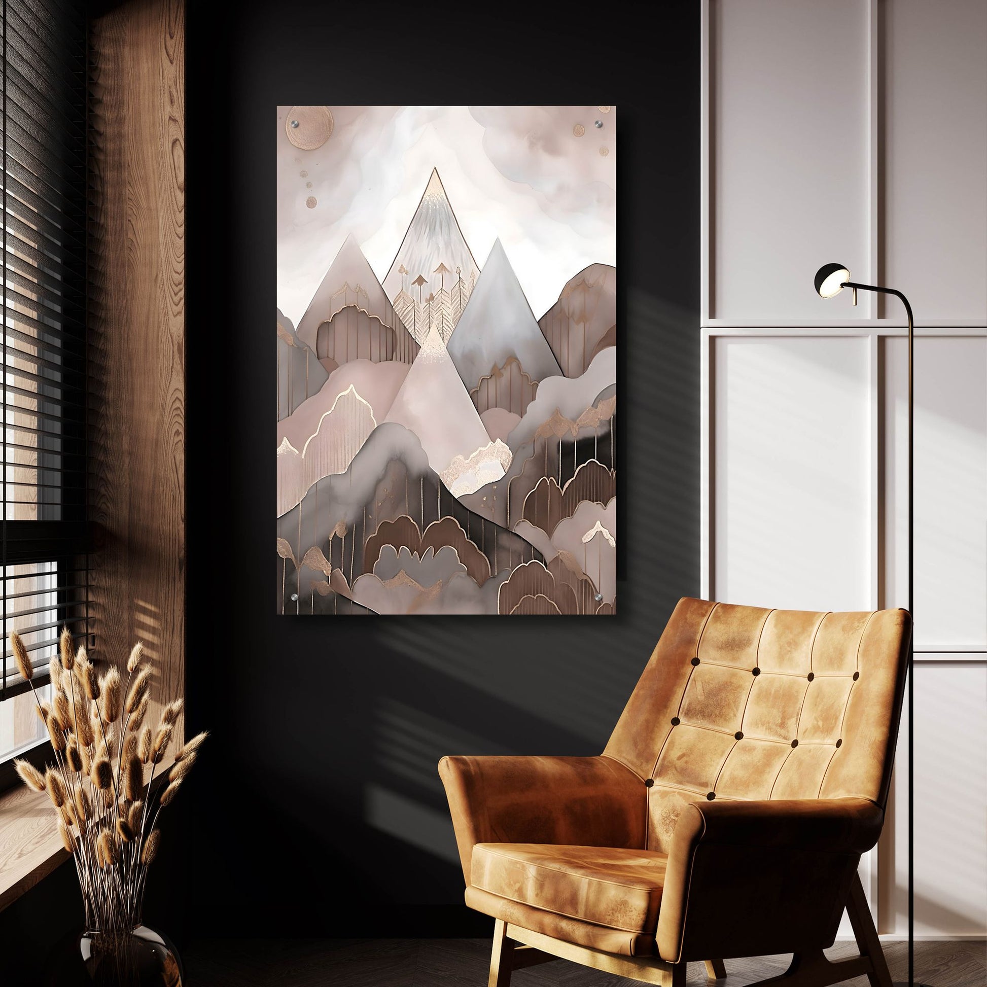 Epic Art 'Boho Mountain 6' by Petals Prints Design, Acrylic Glass Wall Art,24x36