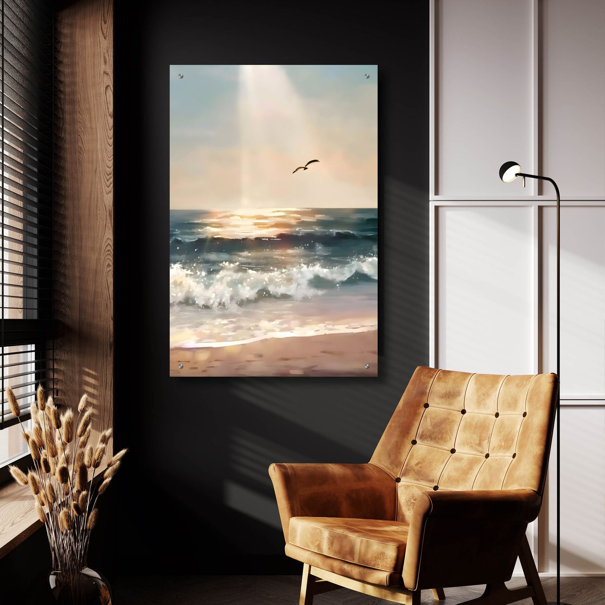 Epic Art 'Breaking Waves' by Petals Prints Design, Acrylic Glass Wall Art,24x36