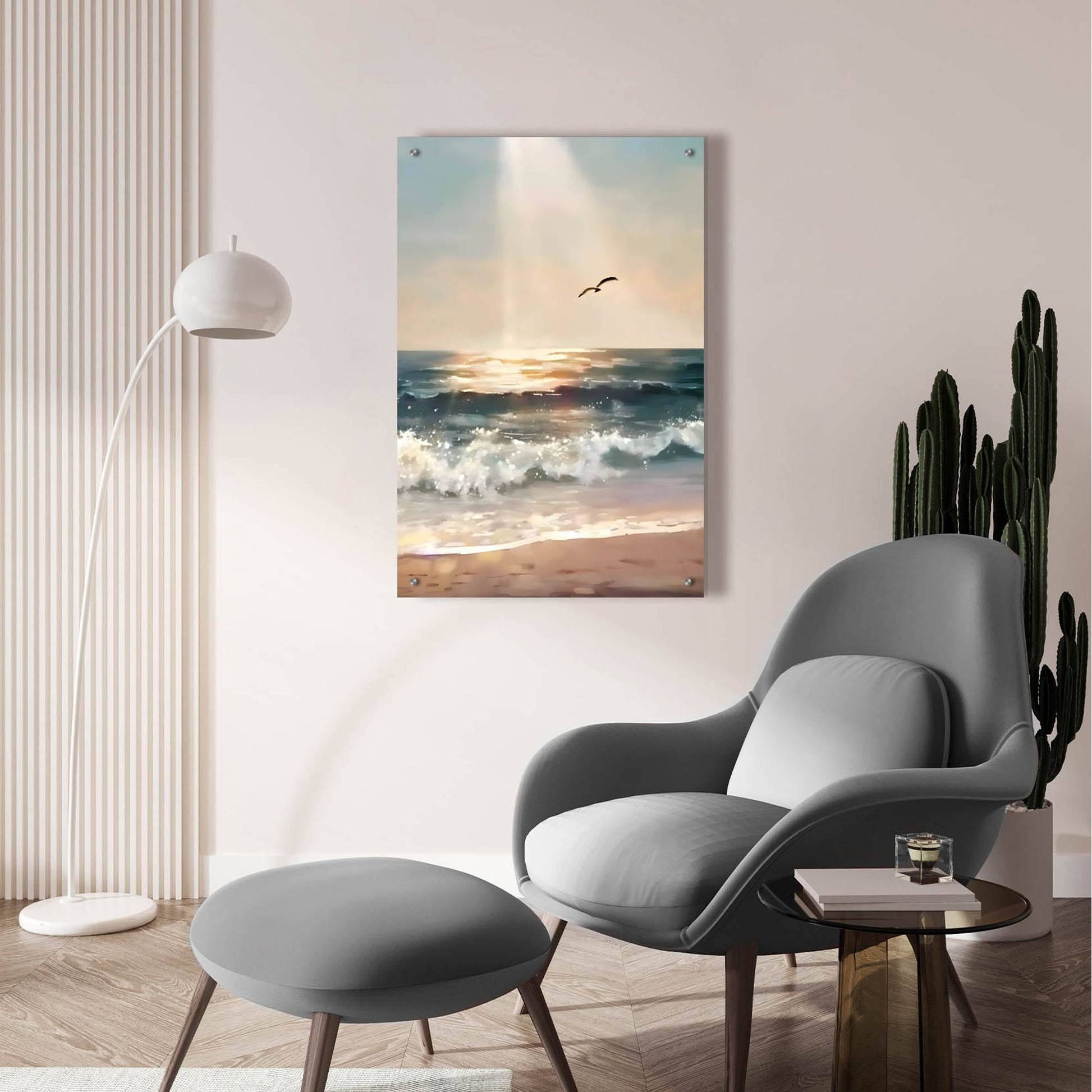 Epic Art 'Breaking Waves' by Petals Prints Design, Acrylic Glass Wall Art,24x36