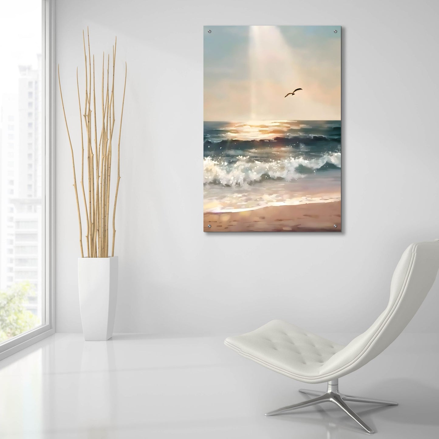 Epic Art 'Breaking Waves' by Petals Prints Design, Acrylic Glass Wall Art,24x36