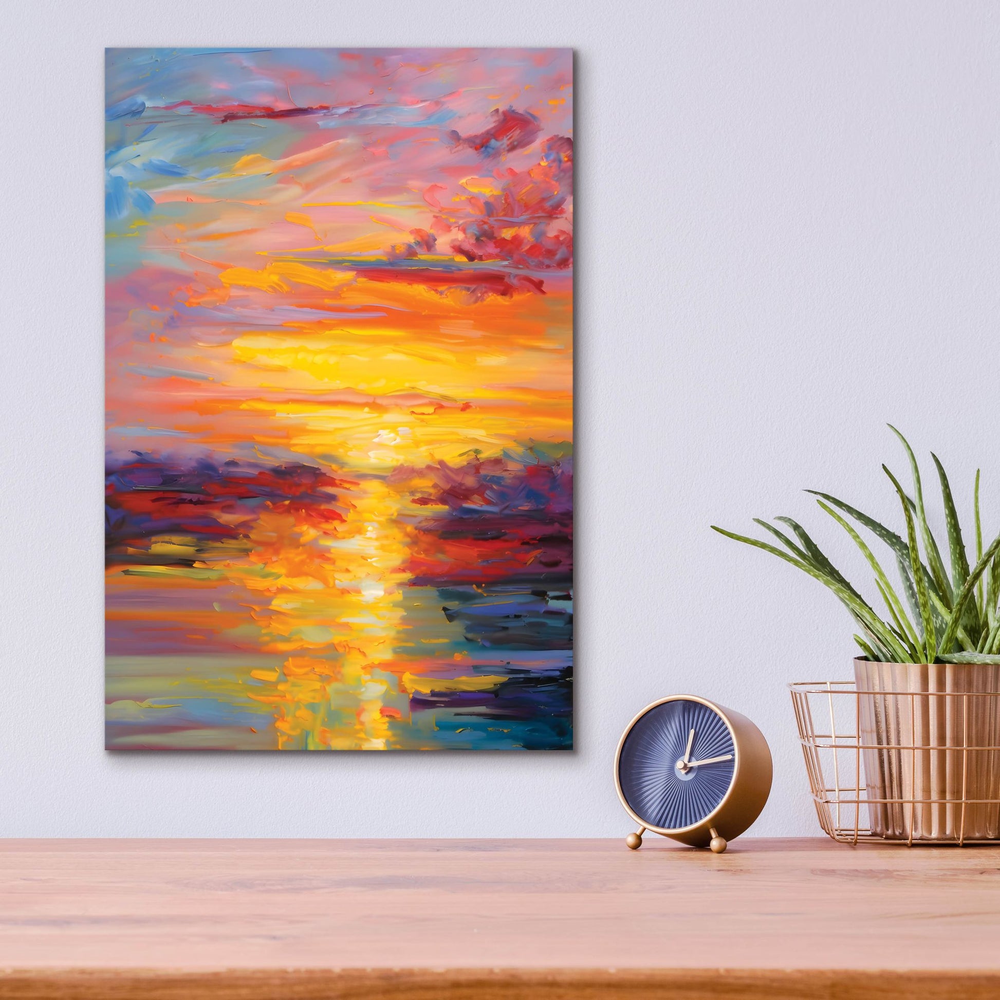 Epic Art 'Coastal Sunset 3' by Petals Prints Design, Acrylic Glass Wall Art,12x16