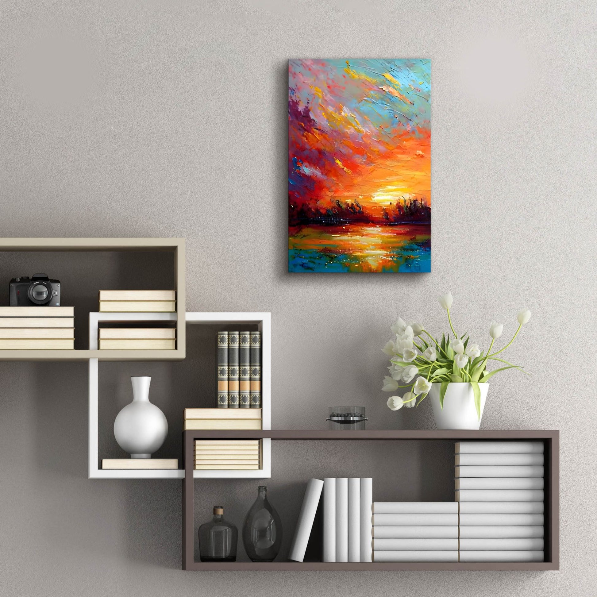 Epic Art 'Coastal Sunset 4' by Petals Prints Design, Acrylic Glass Wall Art,16x24