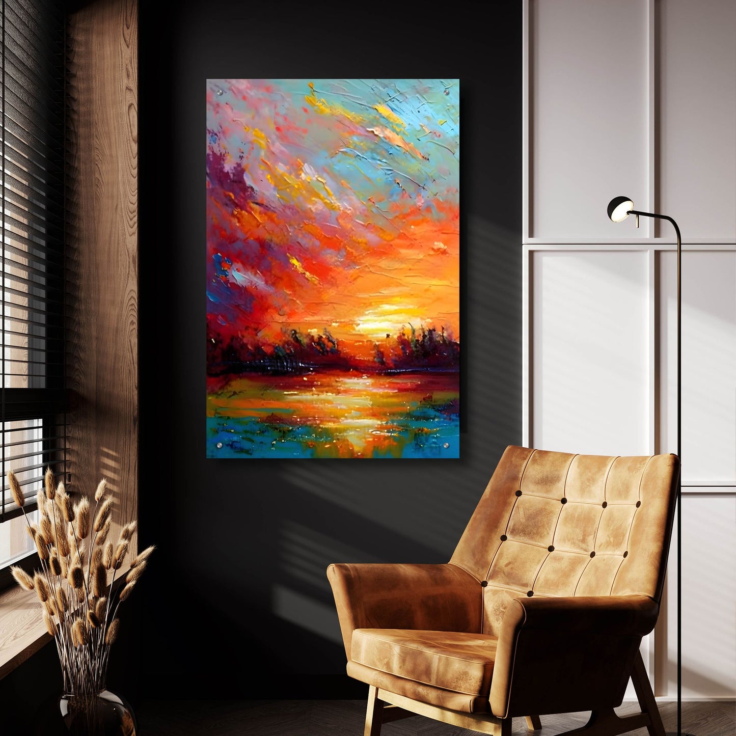 Epic Art 'Coastal Sunset 4' by Petals Prints Design, Acrylic Glass Wall Art,24x36