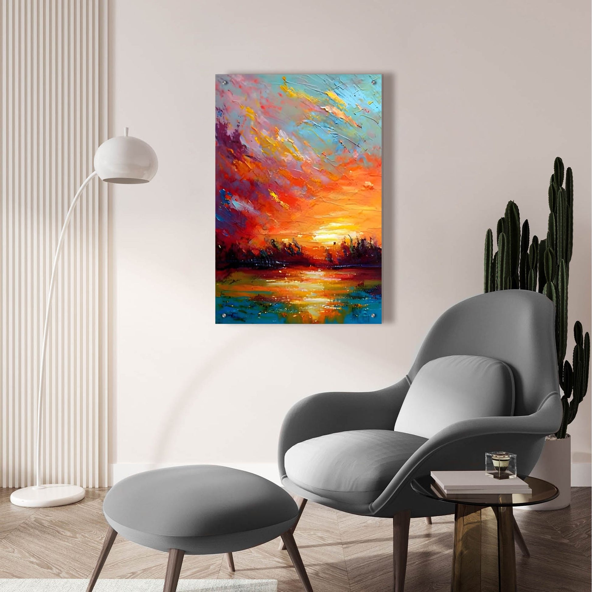 Epic Art 'Coastal Sunset 4' by Petals Prints Design, Acrylic Glass Wall Art,24x36