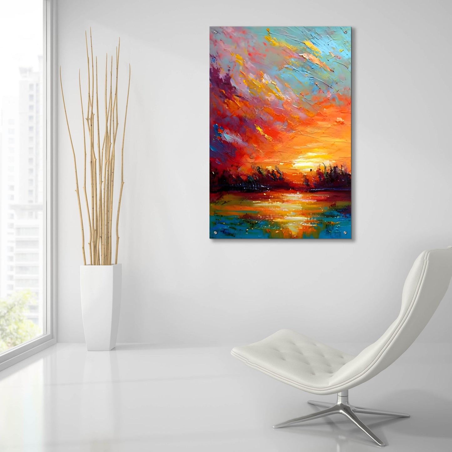 Epic Art 'Coastal Sunset 4' by Petals Prints Design, Acrylic Glass Wall Art,24x36