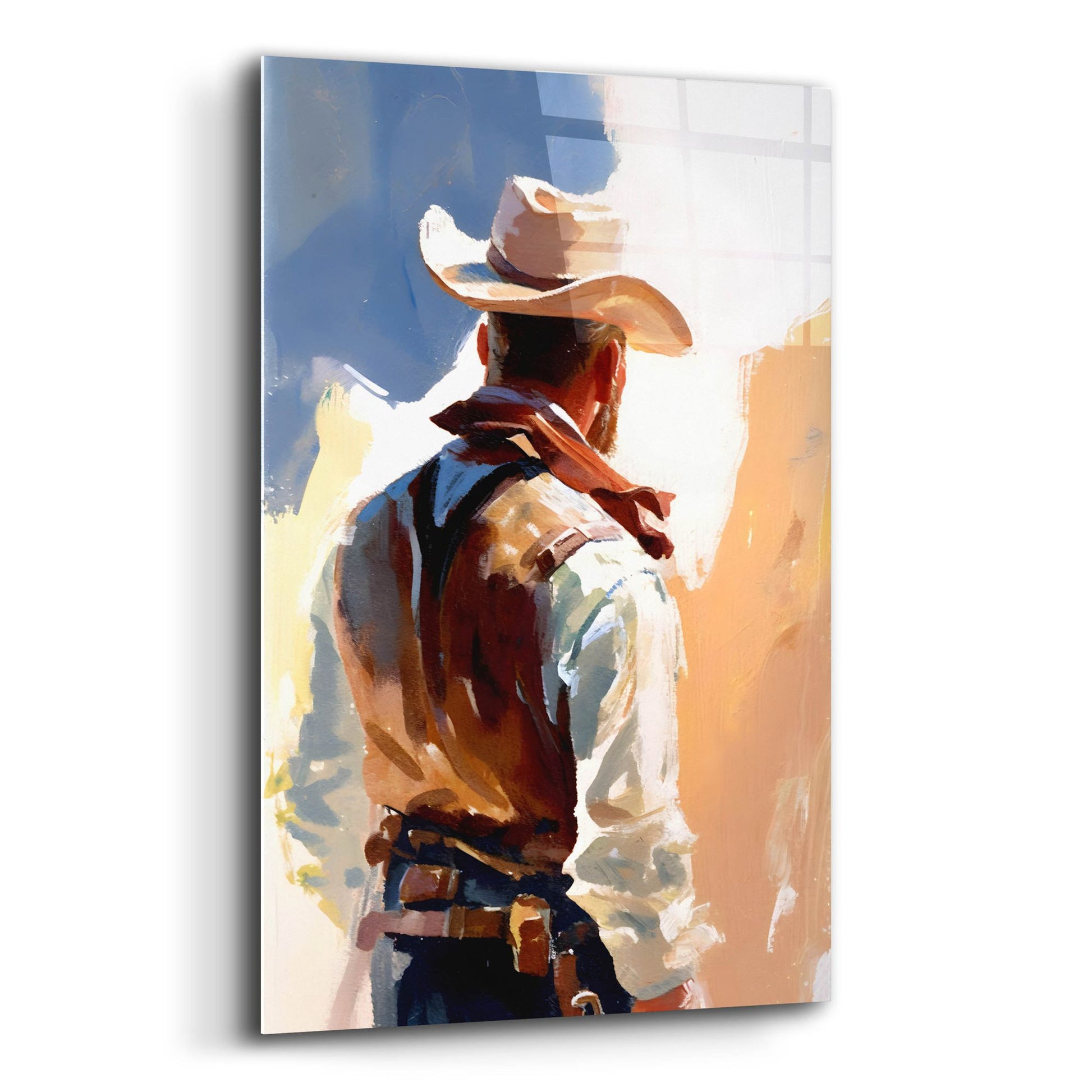 Epic Art 'Cowboy 2' by Petals Prints Design, Acrylic Glass Wall Art,12x16