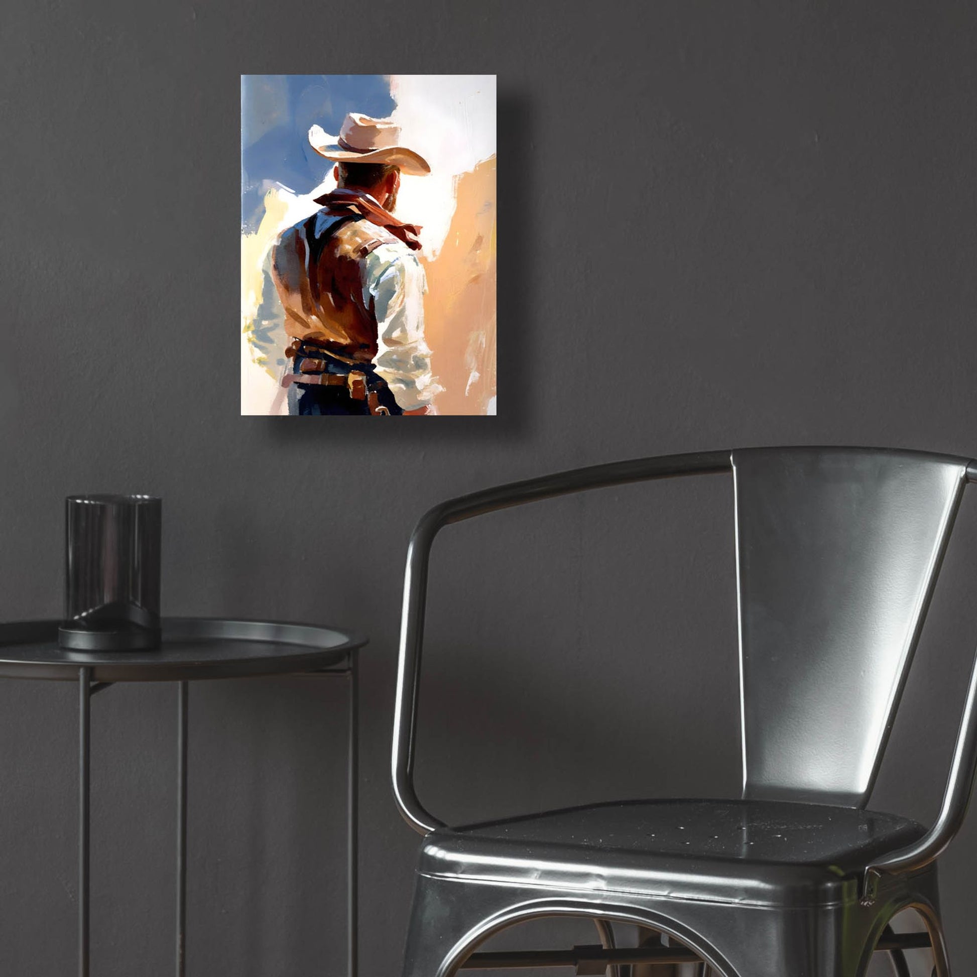 Epic Art 'Cowboy 2' by Petals Prints Design, Acrylic Glass Wall Art,12x16