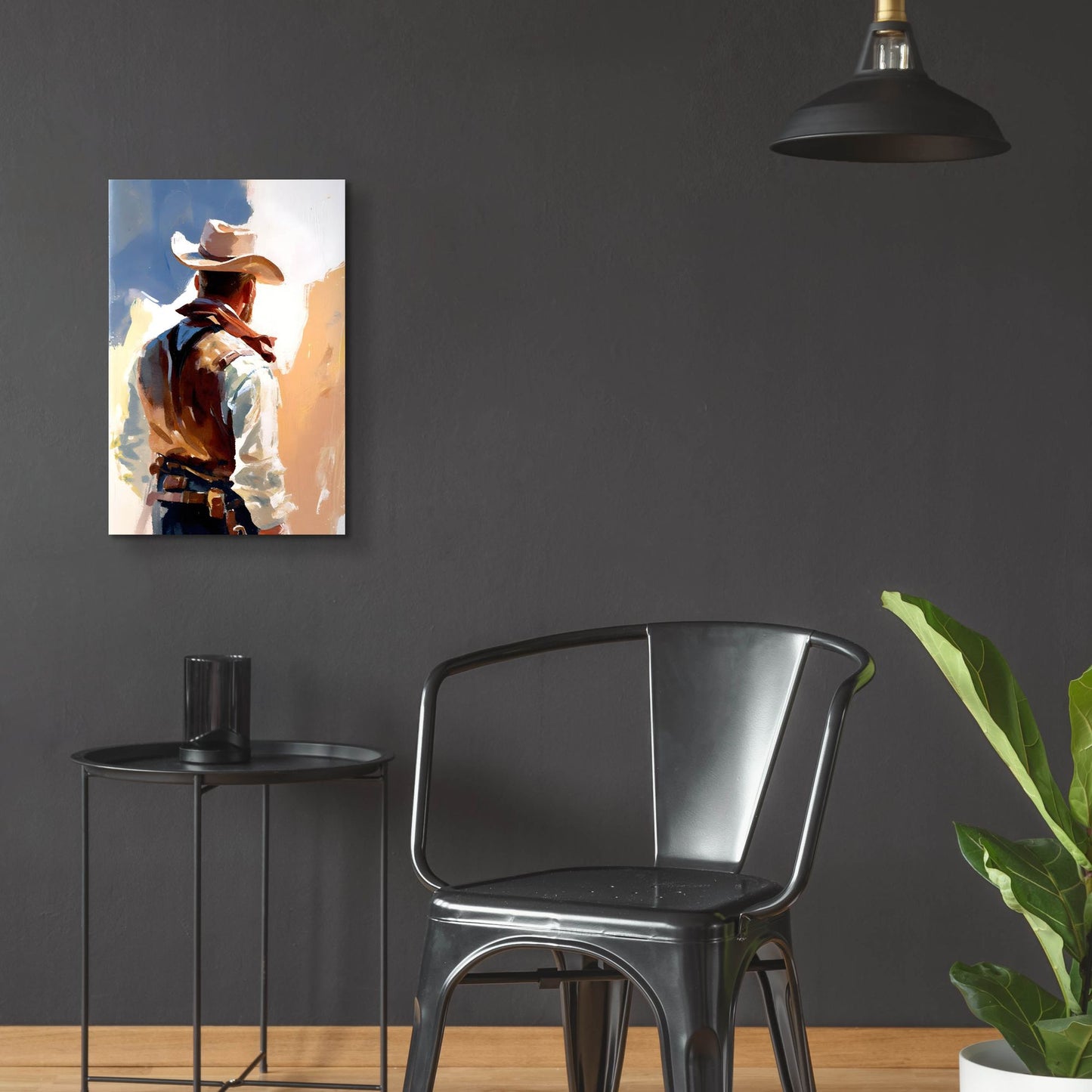 Epic Art 'Cowboy 2' by Petals Prints Design, Acrylic Glass Wall Art,16x24